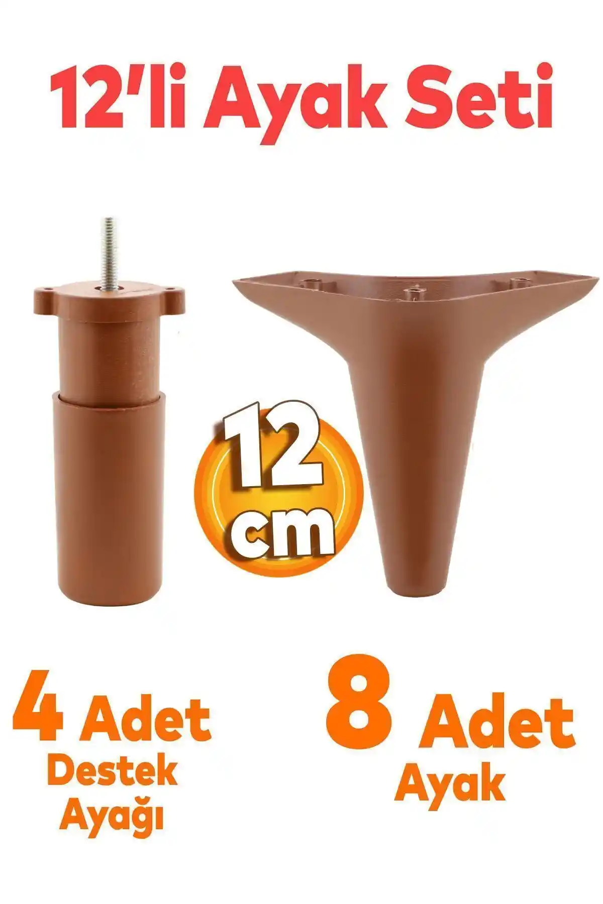 Badem10 Aspen 12'li Mobilya Ayak Seti Estetik ve Dayanıklılığı Bir Arada Sunar