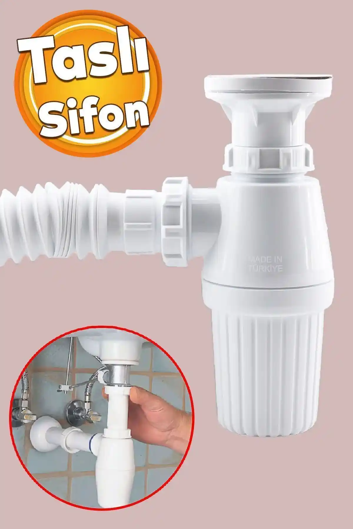 Badem10 Körüklü Lavabo Sifonu: Modern, Dayanıklı ve Kolay Kullanım Çözümü