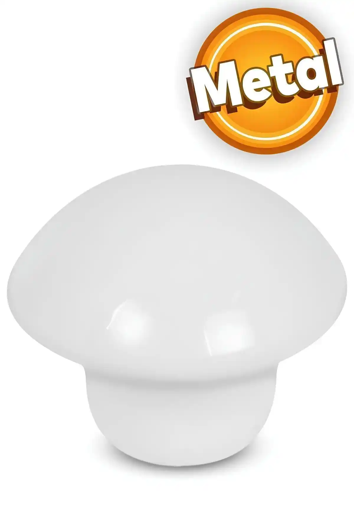 Badem10 Mantar Düğme Metal Kulp Beyaz Renkli Modern ve Dayanıklı Mobilya Kulpu