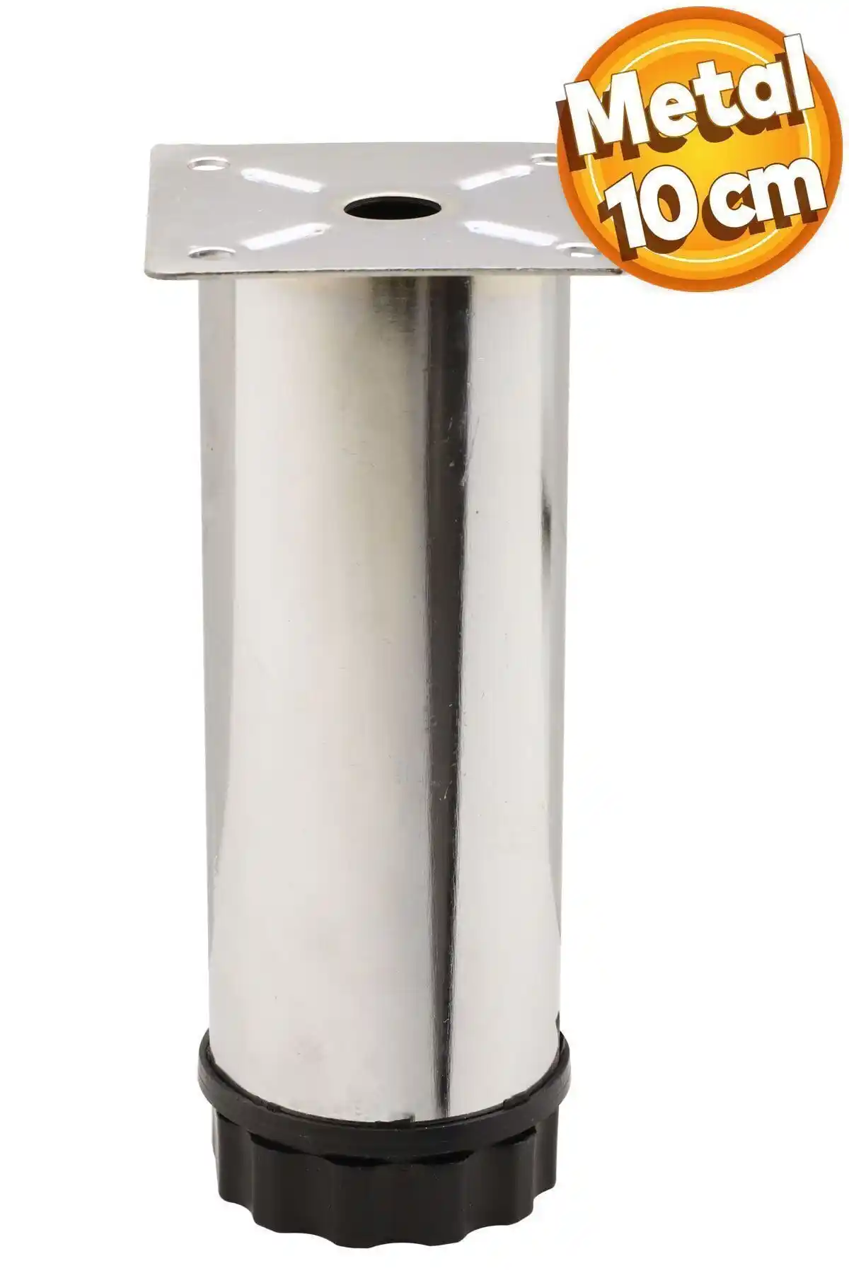 Badem10 Metal Ayarlanabilir Mobilya Ayakları Krom Kaplama 10-12 cm Yükseklik Ayarı