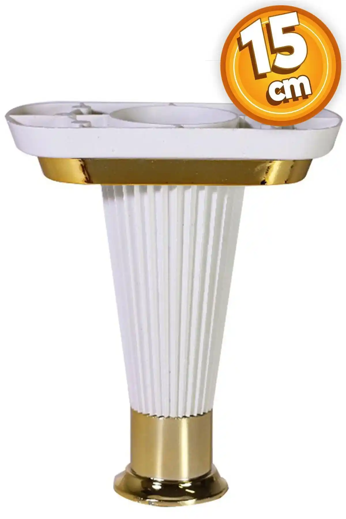 Badem10 Mobilya Kanepe Puf Sehpa Koltuk Ayağı Beyaz Gold 15 Cm Şık ve Dayanıklı Tasarım