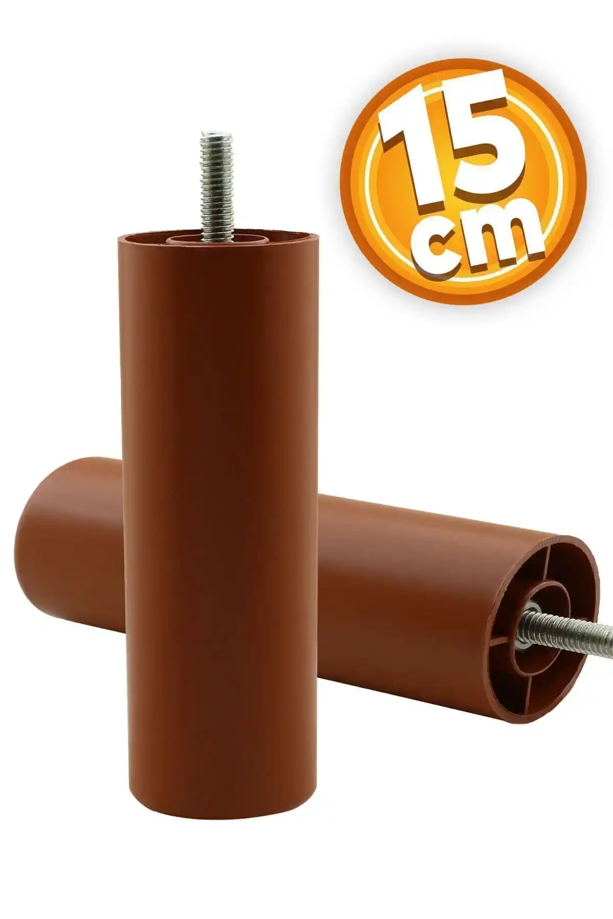 Badem10 Mobilya Kanepe ve Koltuk Yükseltici Ayak 15cm Kahverengi M8 Civatalı