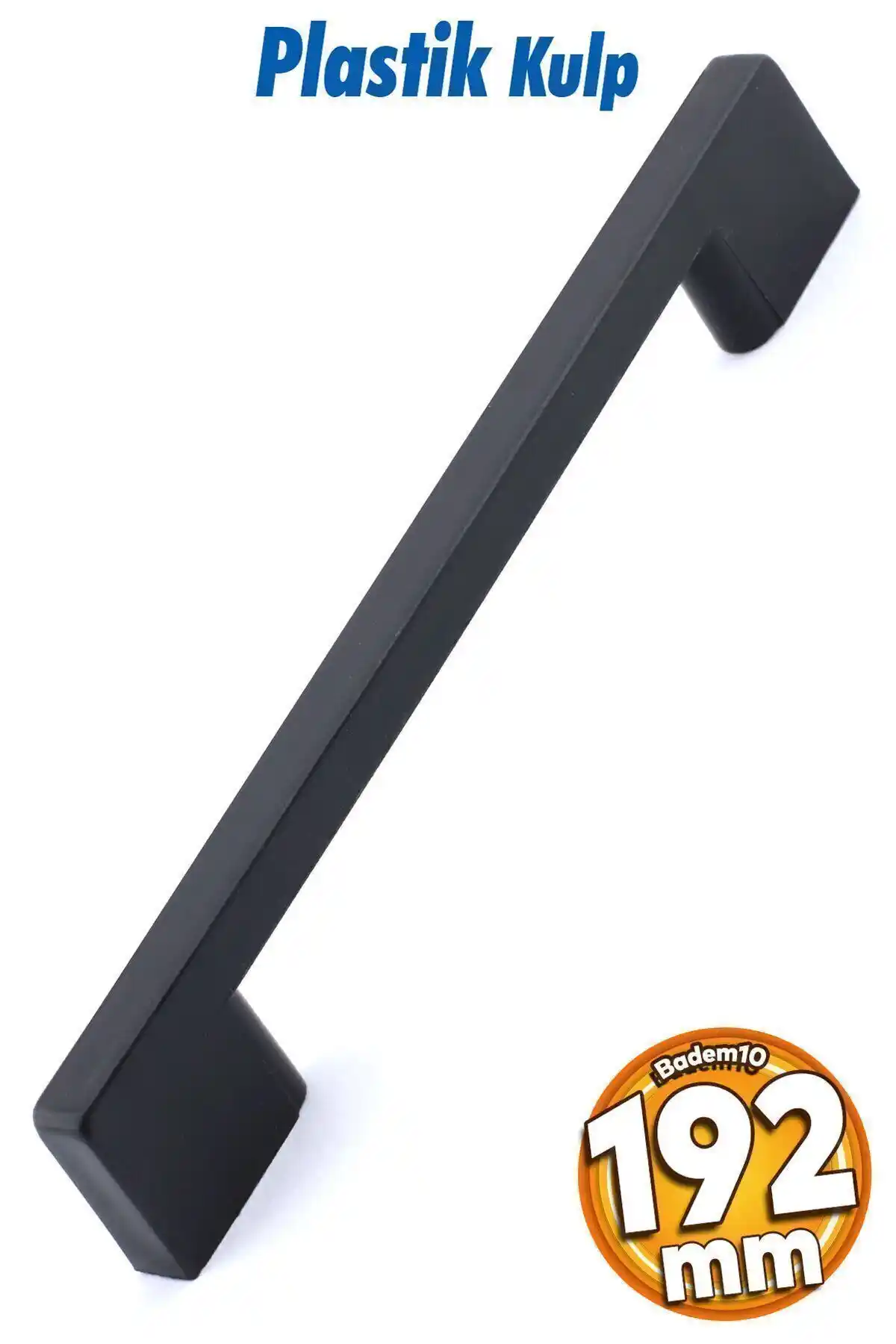 Badem10 Siyah Plastik Mobilya Kulpu 192 mm Delik Mesafesi ile Modern ve Dayanıklı Tasarım