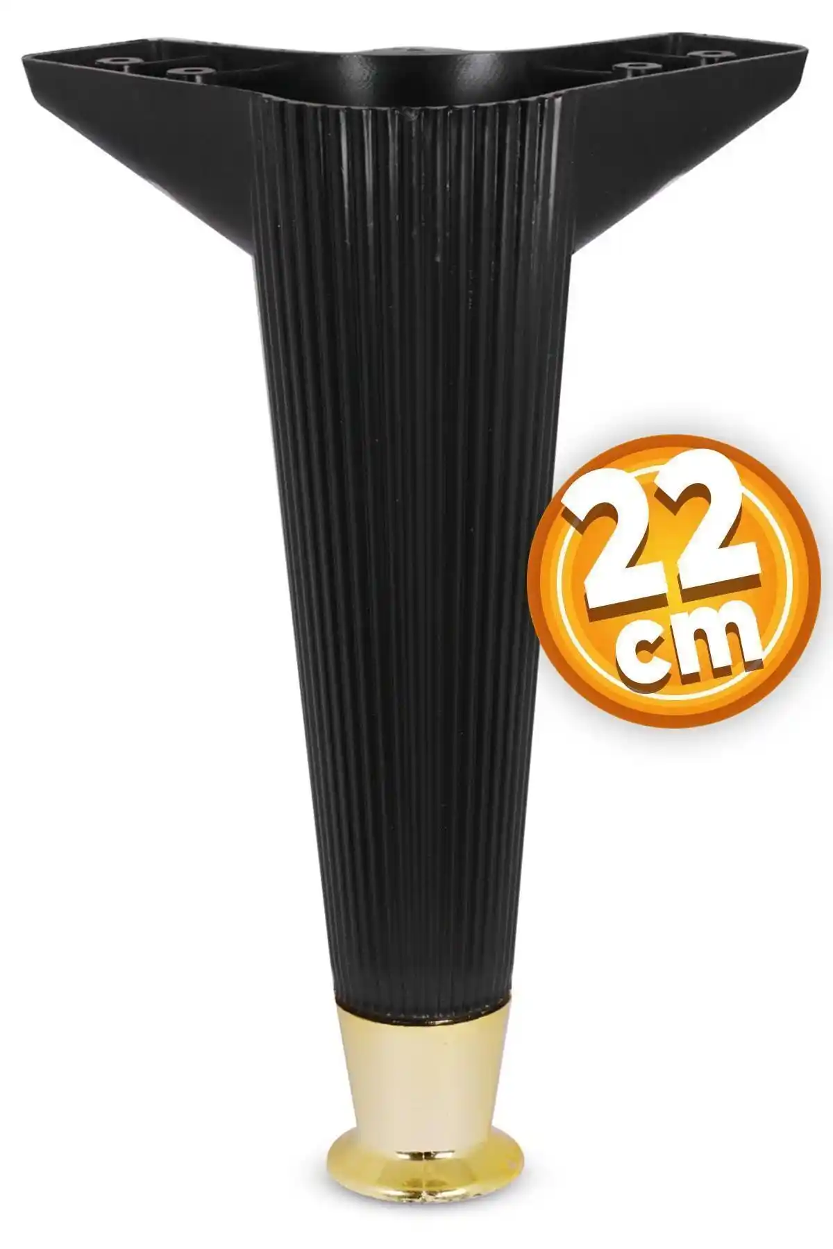 Badem10 Siyah ve Altın Detaylı Mobilya Ayakları ile Modern Tasarım ve Fonksiyonellik