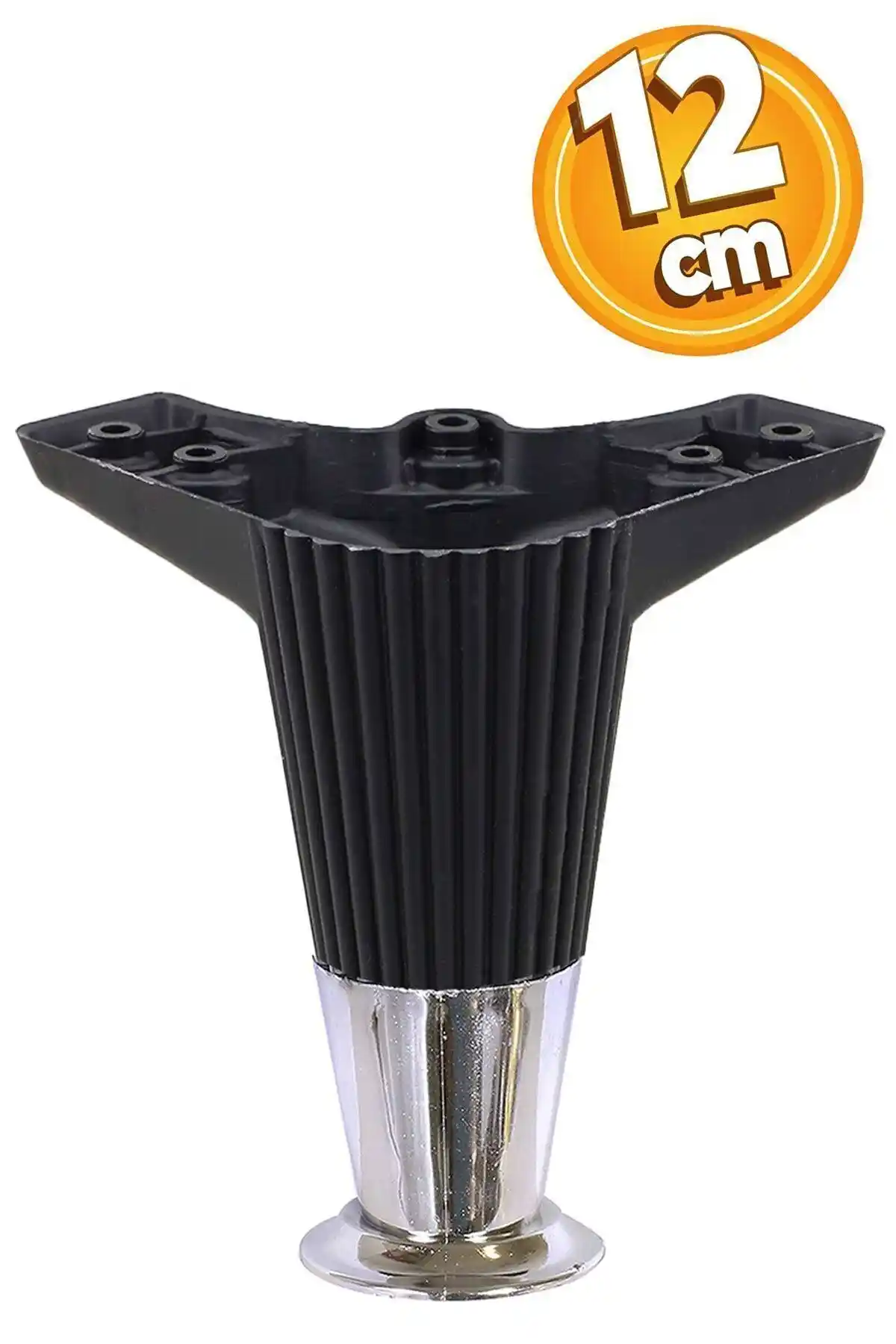 Badem10 Wetra Line 12 cm Siyah Krom Mobilya Ayakları Modern ve Şık Tasarım