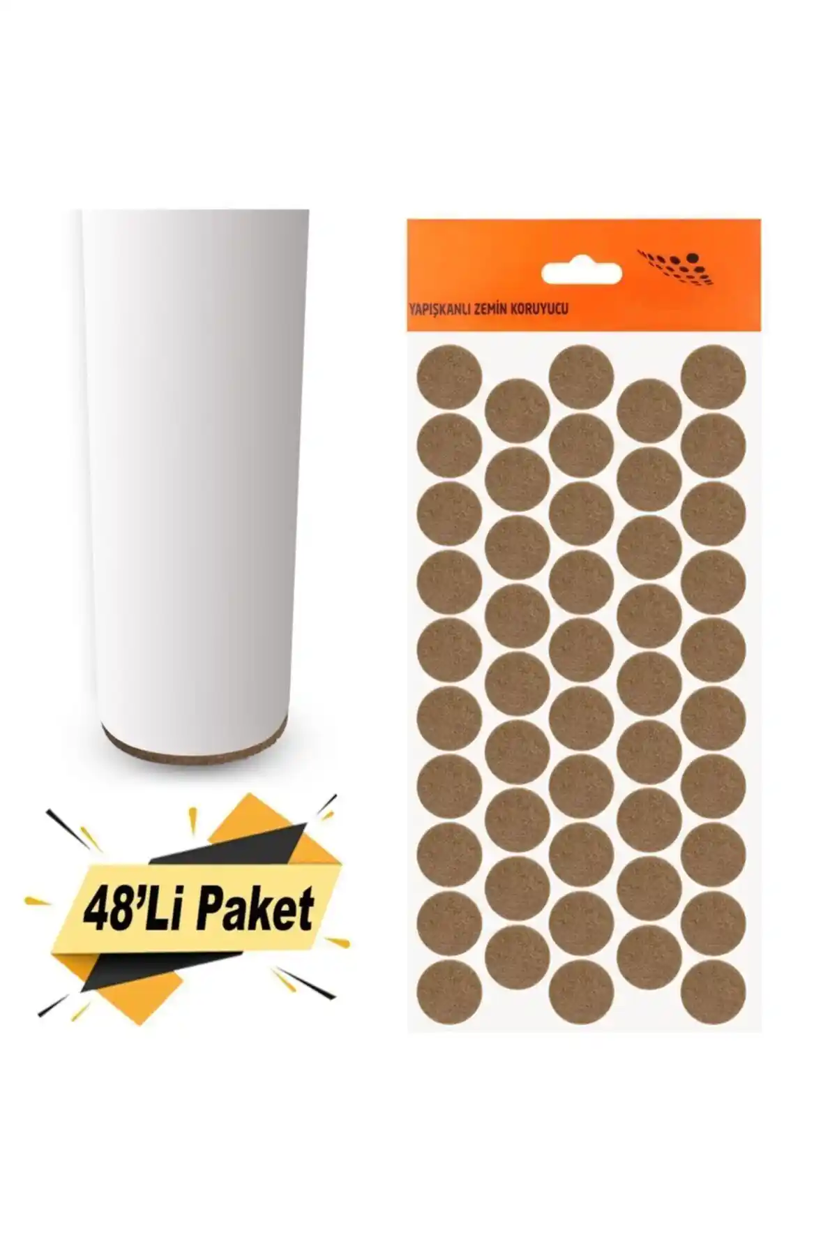 Badem10 Yapışkanlı Keçe Seti Mobilya ve Zemin Koruma Çözümü 48 Adet