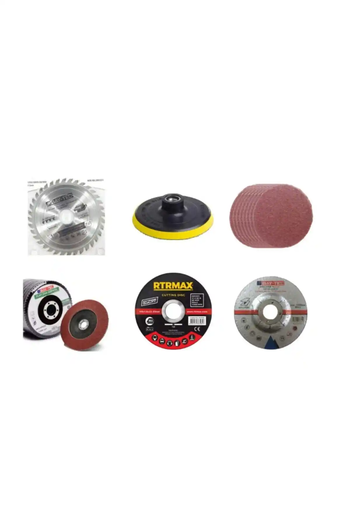 Baytec 5'li Taşlama Disk Seti - Ahşap, Metal ve Sunta İçin Yüksek Performanslı Ürün