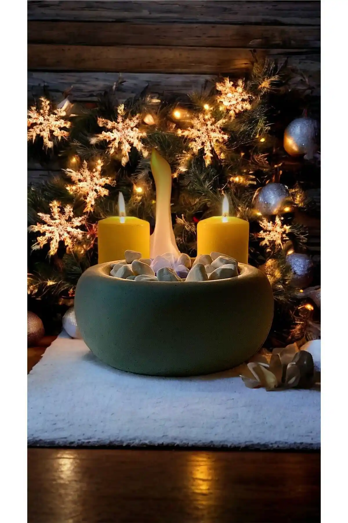 Biondanbibundan Masa Üstü Beton Yuvarlak Ateş Çukuru Dekoratif ve Güvenli Kullanım