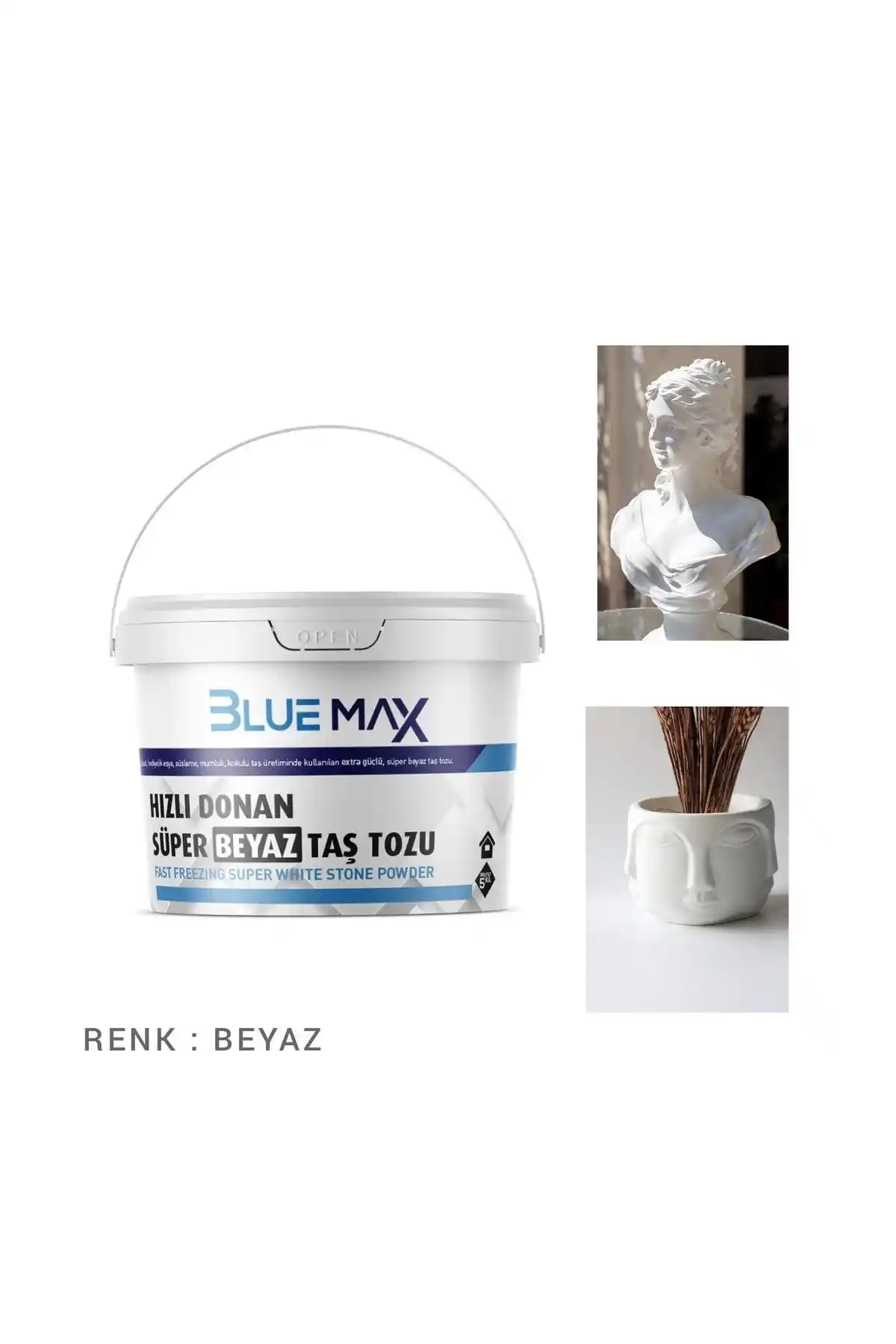 BlueMax Hızlı Donan Süper Beyaz Taş Tozu İnşaat ve Hobi Projeleri İçin Yüksek Kaliteli Malzeme