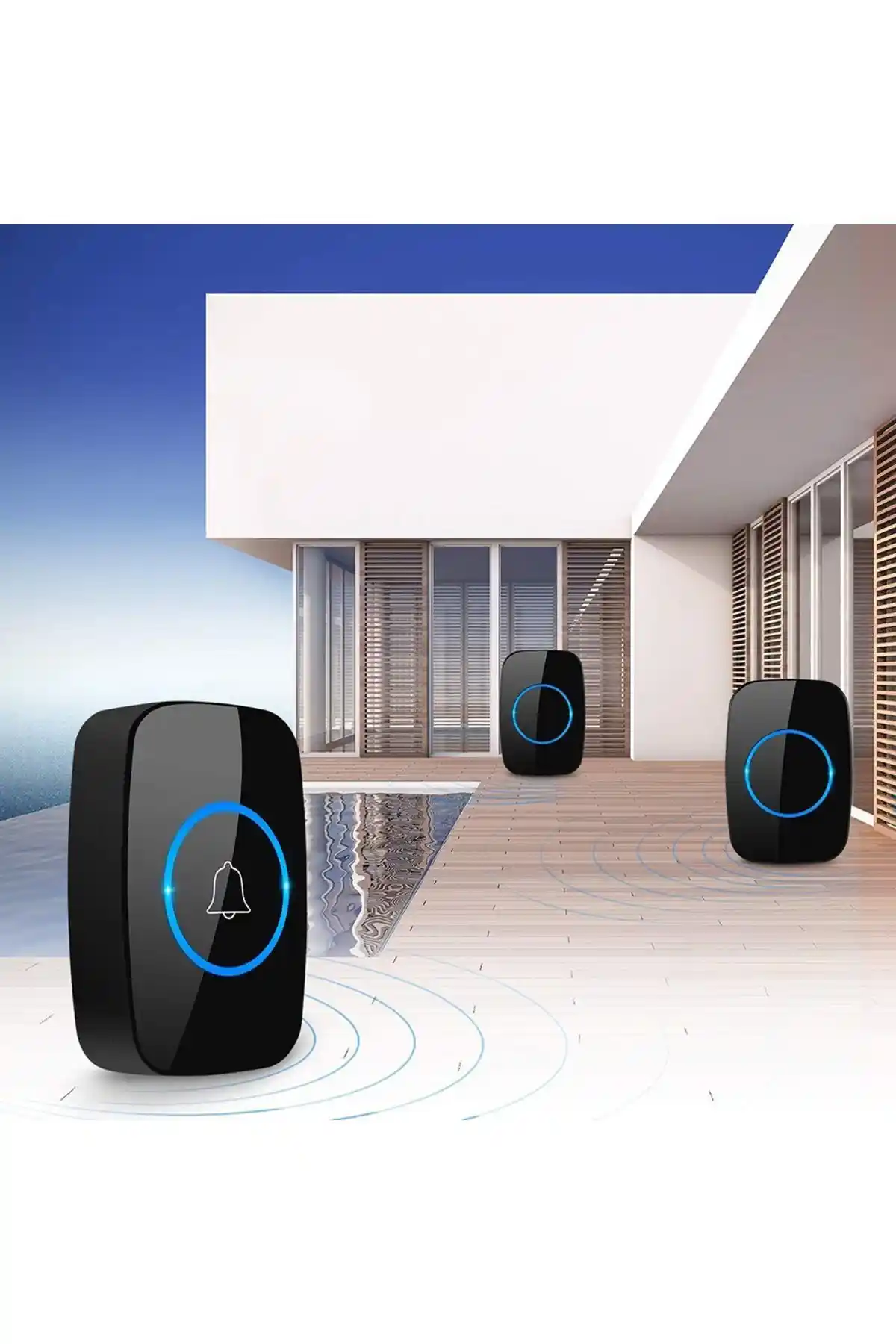CACAZI 2 Alıcılı Kablosuz LED Kapı Zili Güncel Teknoloji ve Kullanım Kolaylığıyla