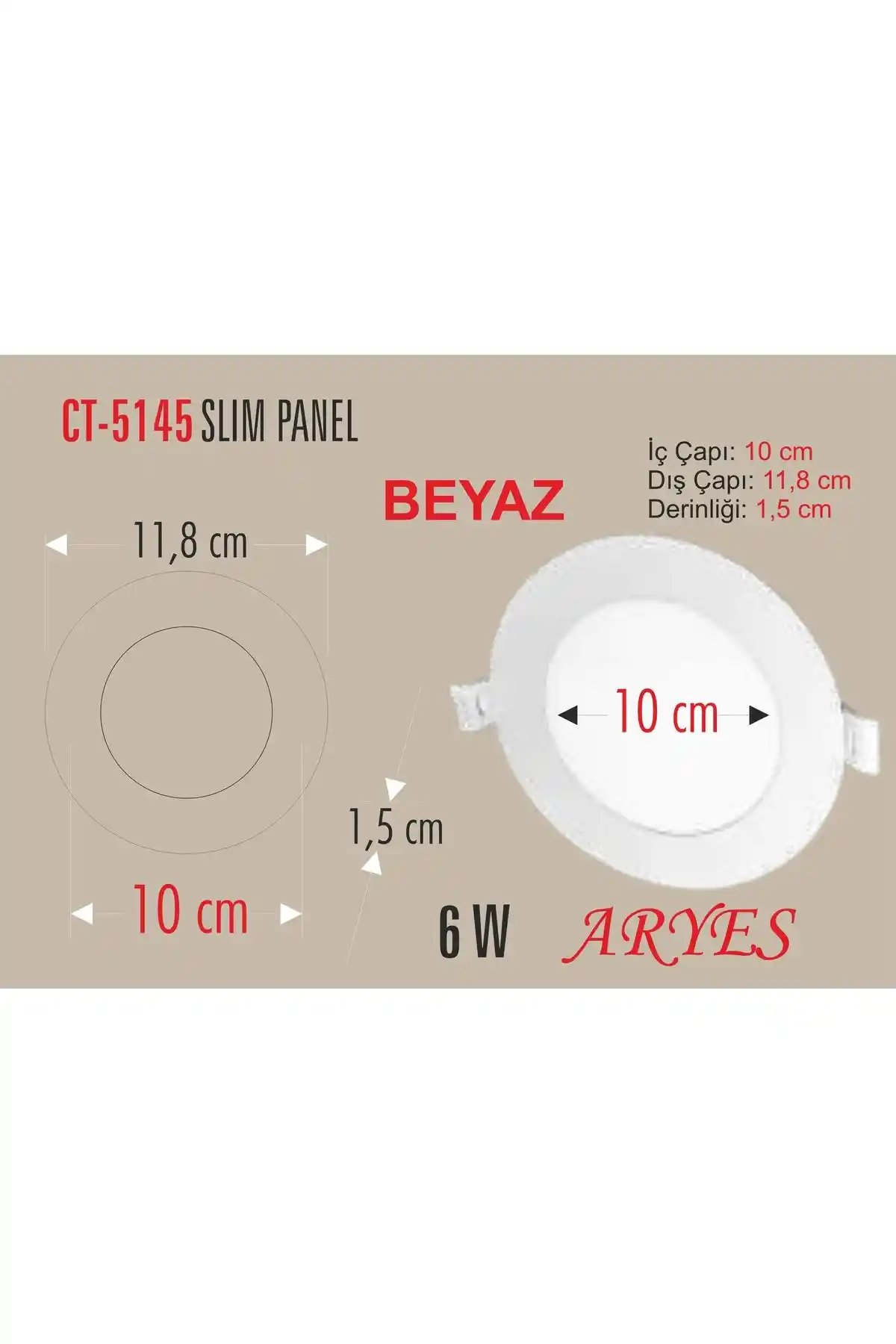 Cata 10 Adet 6 Watt Slim LED Panel: Modern ve Ekonomik İç Mekan Aydınlatma Çözümü