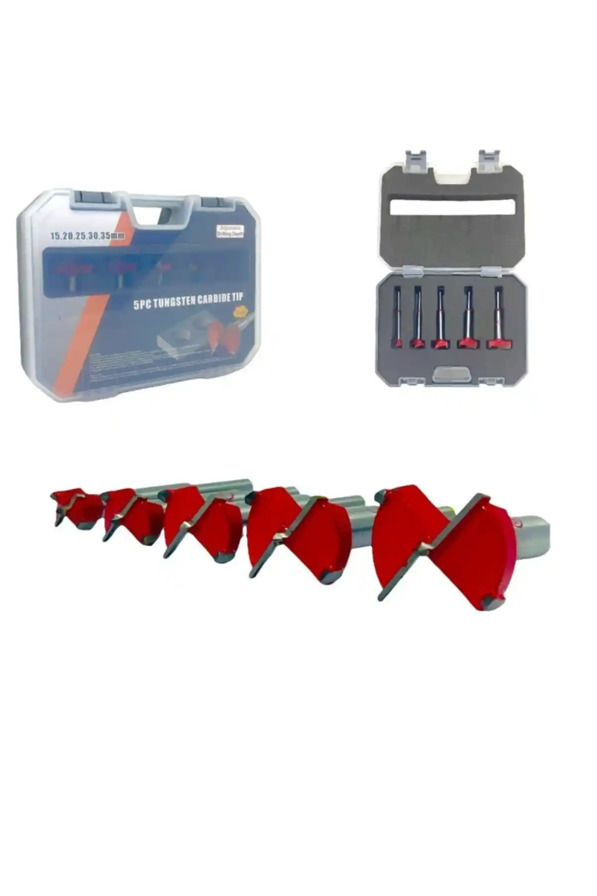 COMBAT 5 Parça Menteşe Mumluk Açma Freze Matkap Uç Seti Yüksek Kalite ve Çok Yönlülük