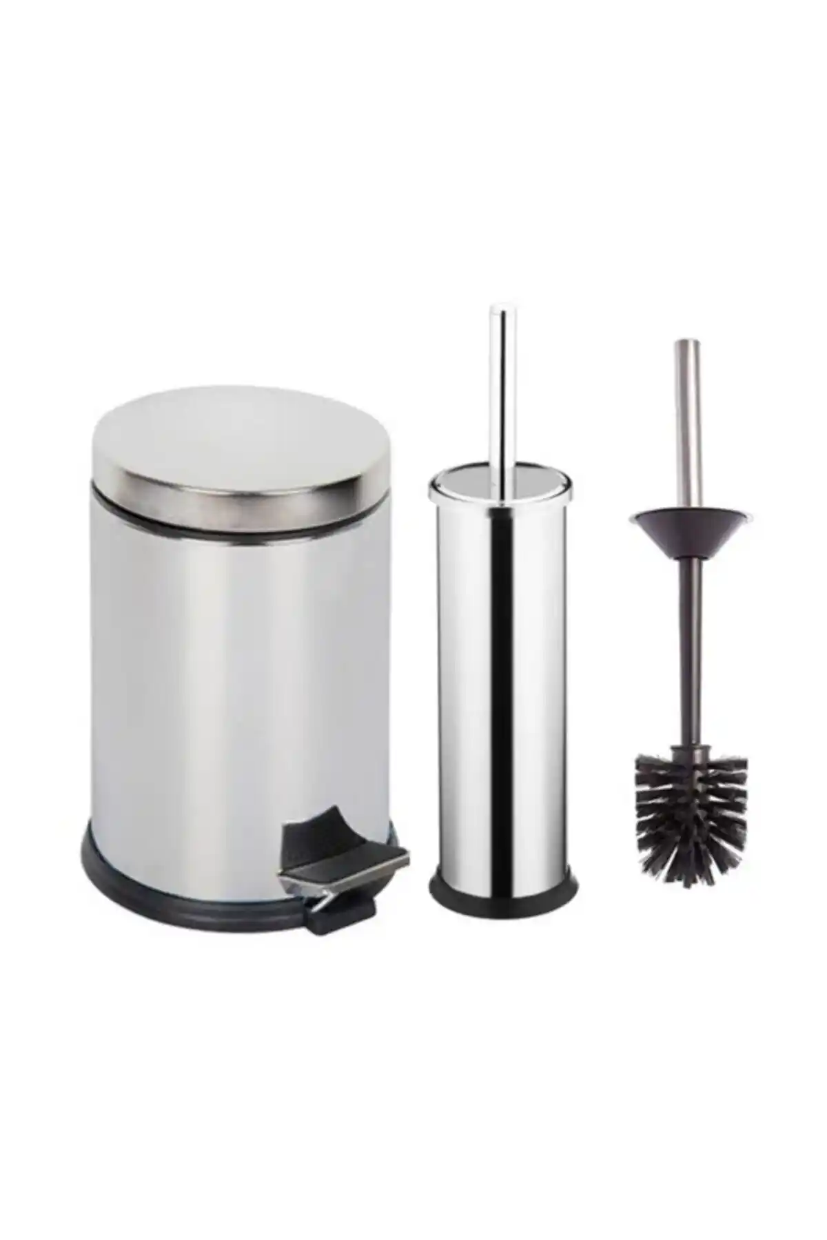 Demiray Paslanmaz 3 Lt Çöp Kovası ve Tinsmith Metal Tuvalet Fırçası Karşılaştırması