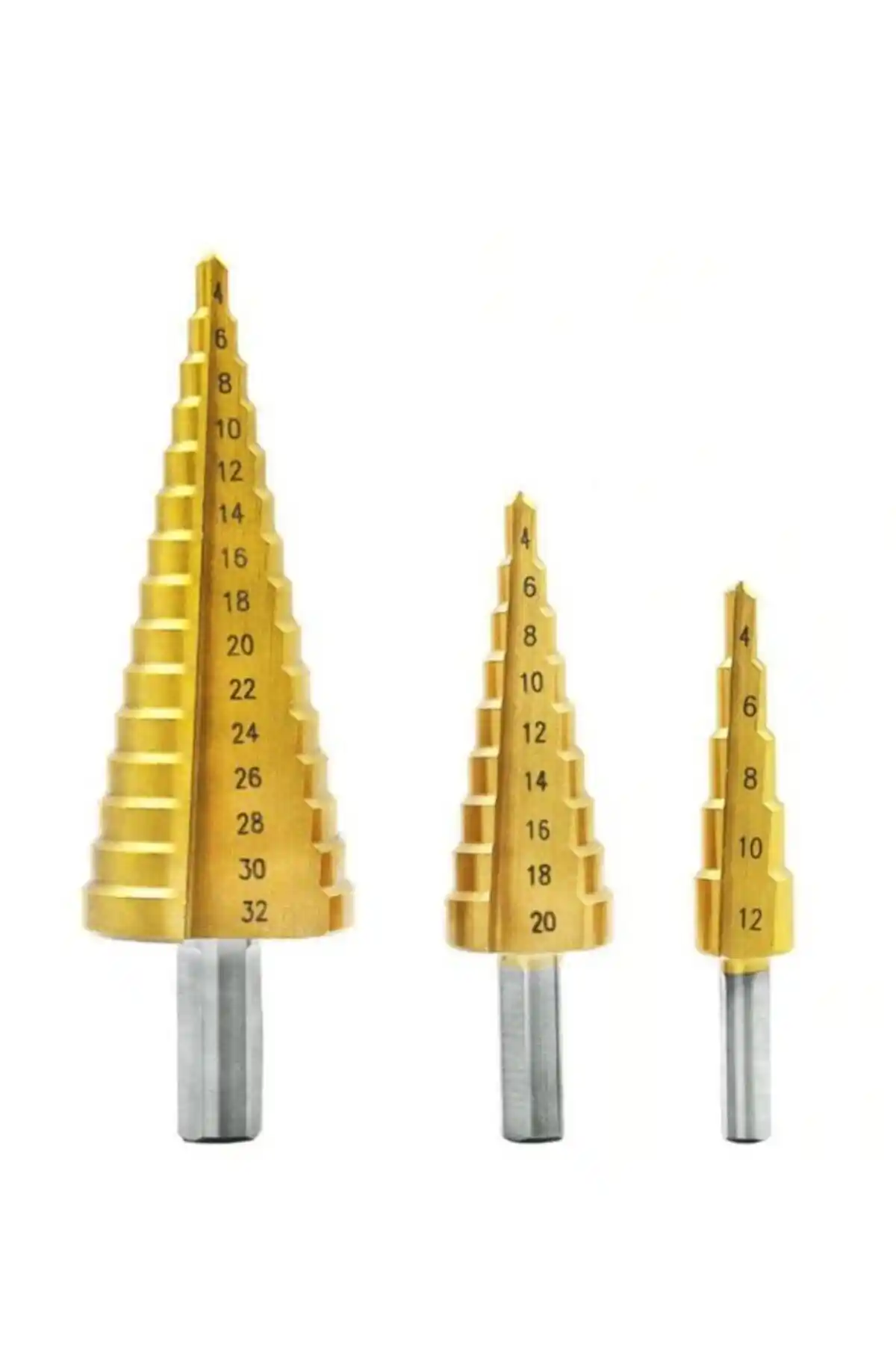 DepoMega 3’lü Kademeli Matkap Ucu Seti Metal ve Sac Delme Profesyonel Araç