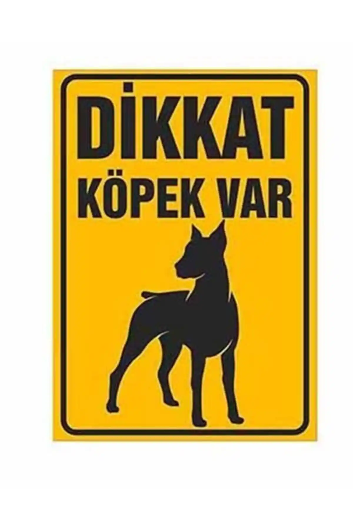 Dış Mekan Köpek Uyarı Levhası PVC Plastik Güvenlik Levhası 30x42 cm