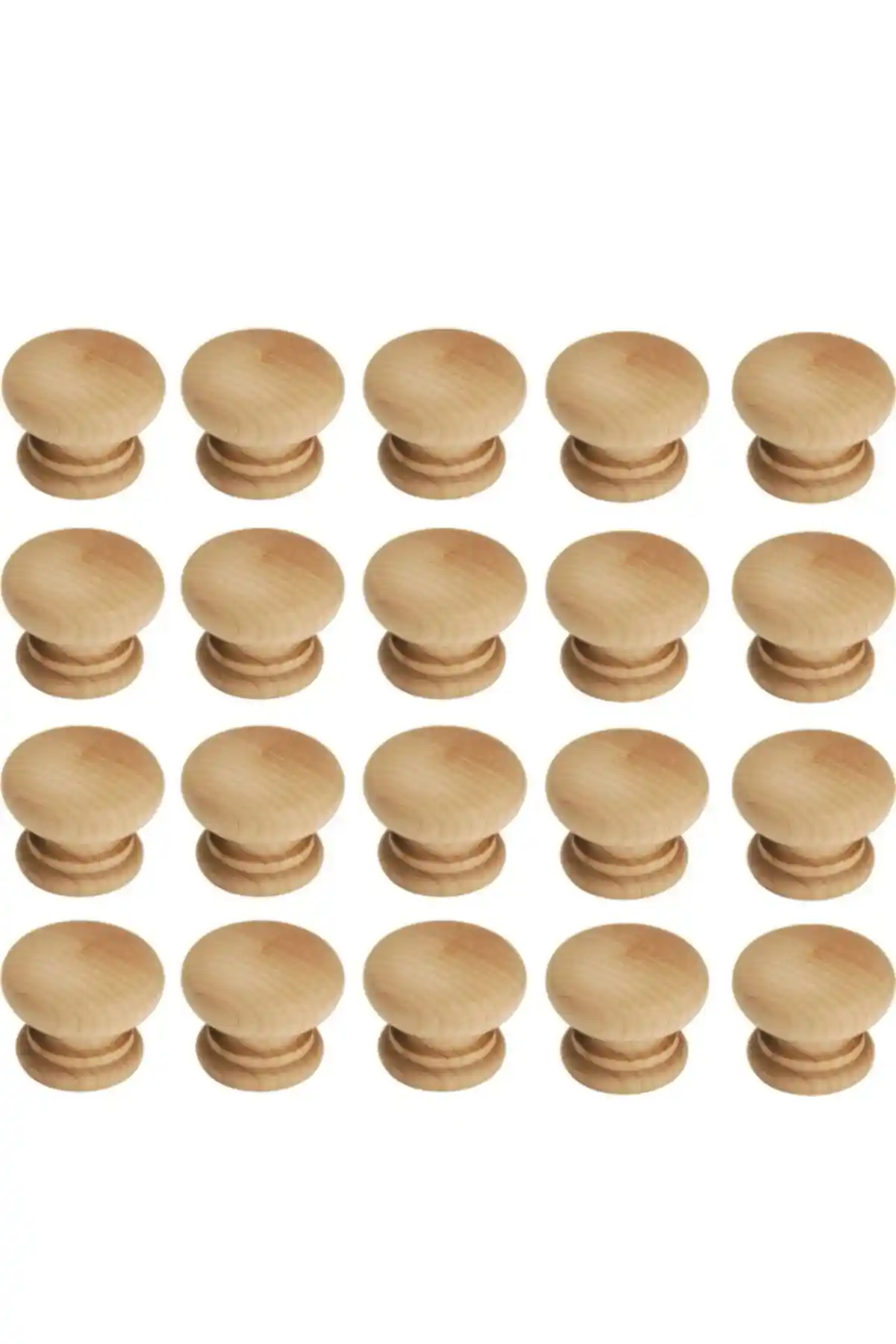 Doğal Gürgen Ağacından Üretilmiş Mobilya Kulpları Seti 20 Adet