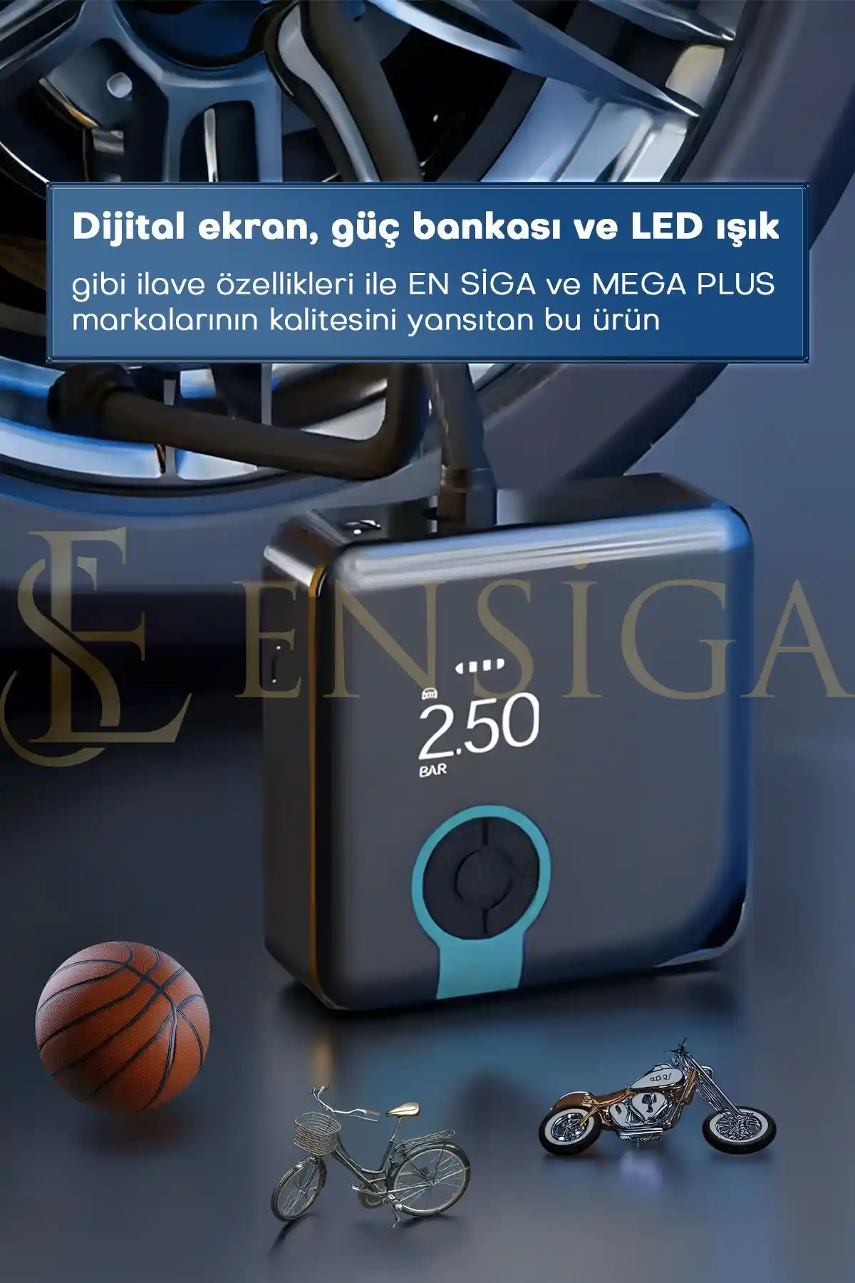 EN SİGA Araba Hava Kompresörü: Taşınabilir ve Çok Fonksiyonlu Lastik Şişirme Çözümü