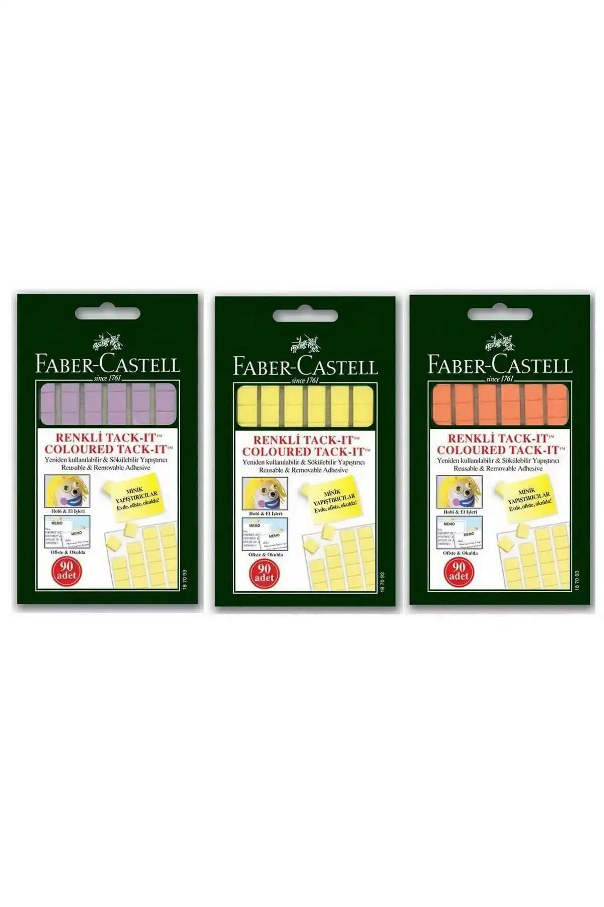 Faber Castell FC Tack-it 50 Gr Çok Renkli Güçlü Yapışkan, Okul ve Profesyonel Projeler İçin