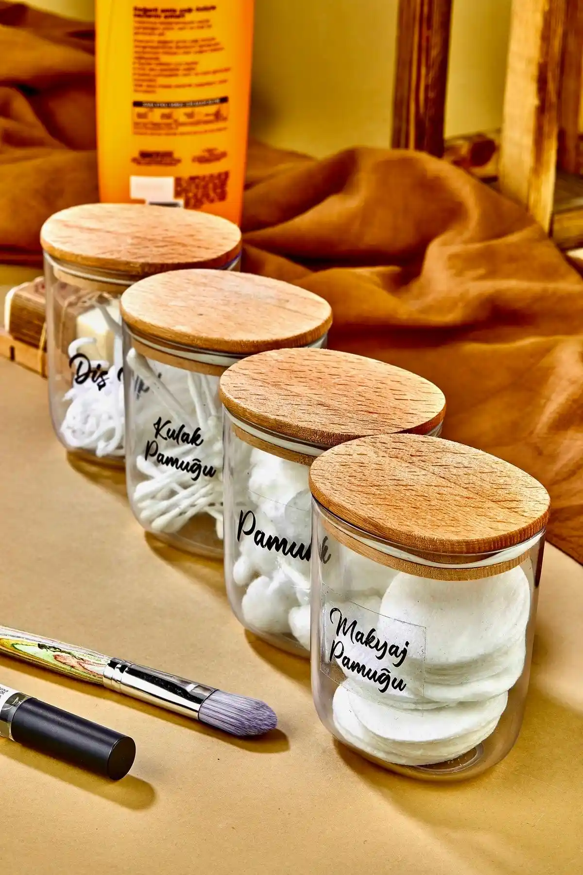 FBZhome 4'lü Ahşap Kapaklı ve Mika Kulak Pamuğu Organizerleri Karşılaştırması