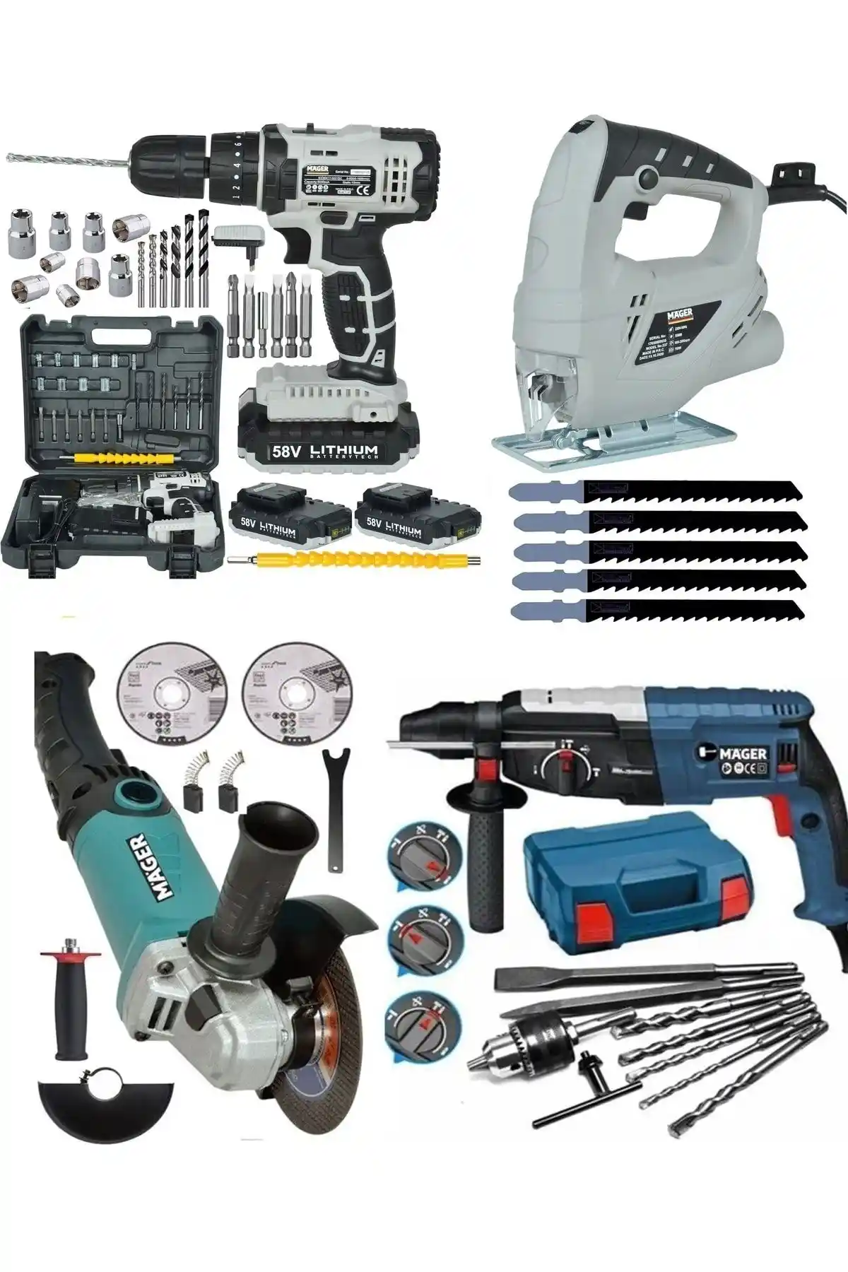 GATOR GİRP Çok Amaçlı Kablosuz Matkap ve Aksesuar Seti Güçlü ve Çok Yönlü Kullanım