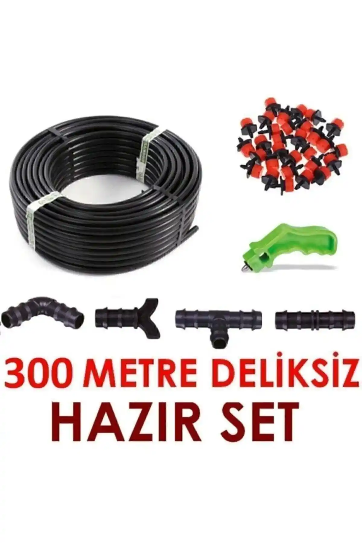 Genel Markalar 300 Metre Deliksiz Düz Damla Sulama Sistemi ve Ek Parçaları
