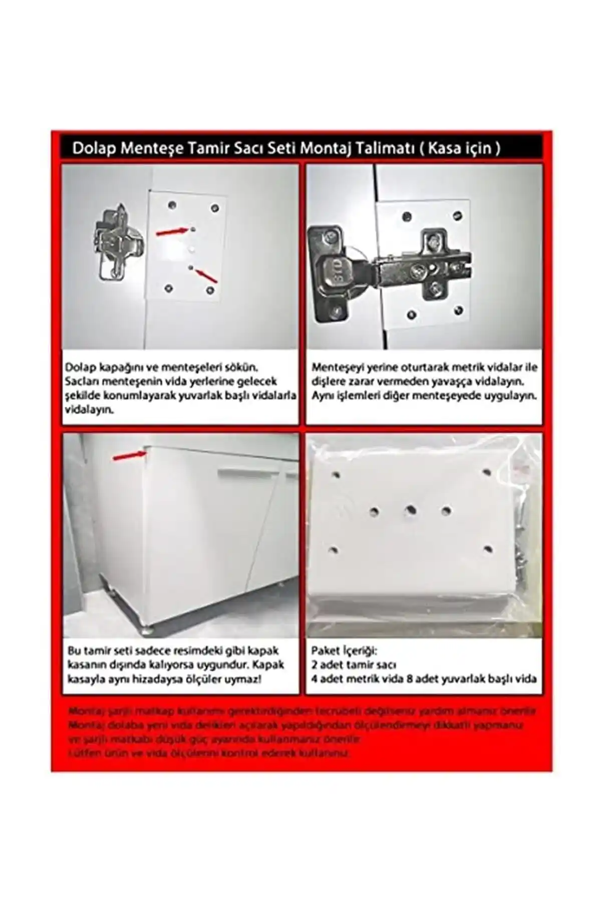 Genel Markalar Dolap Menteşe Tamir Sacı Seti: Dayanıklı ve Ekonomik Tamir Çözümü