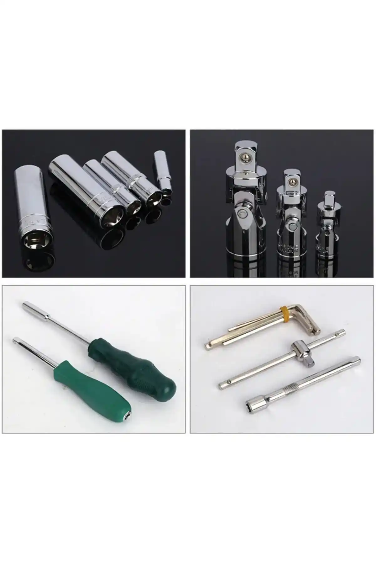 Genel Markalar Profesyonel 72 Diş Eğik Cırcır Seti Otomotiv ve Mekanik İşler İçin