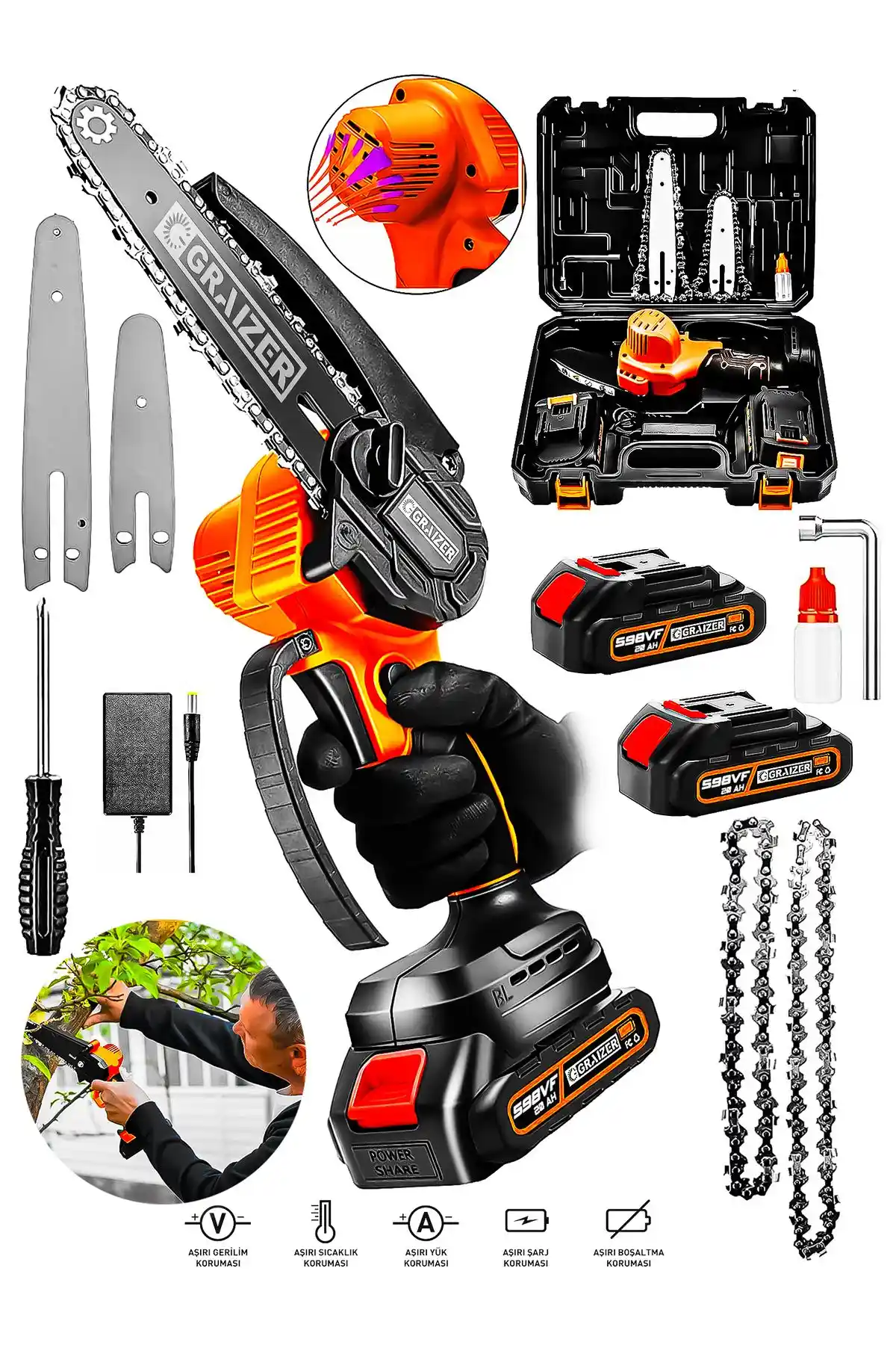 Graizer Alman 598 Vf Akülü Testere ile Pratik ve Güçlü Bahçe Budama Çözümleri