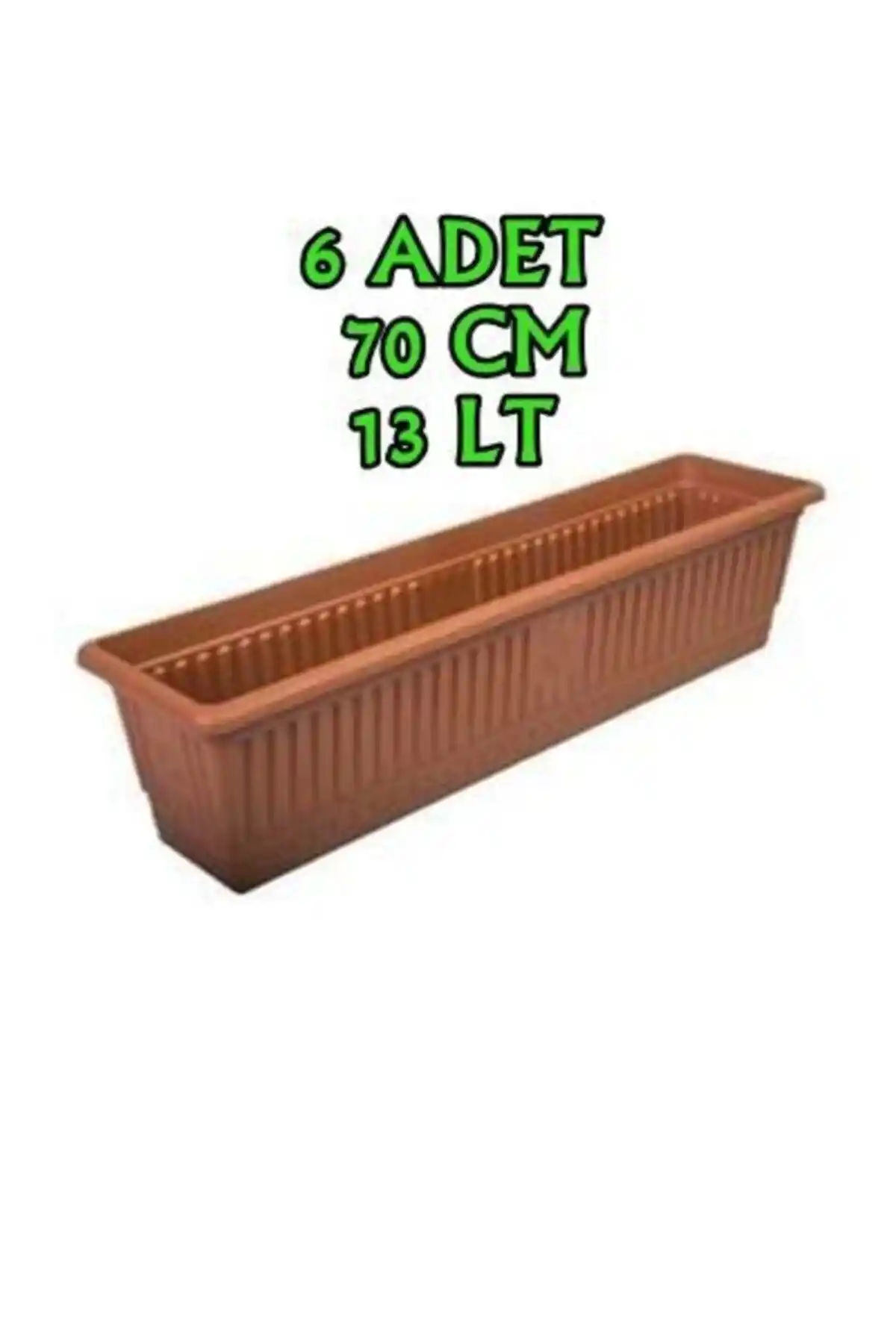 Hak Plastik 6'lı Büyük Boy Balkon Saksı Seti Modern ve Dayanıklı Tasarım