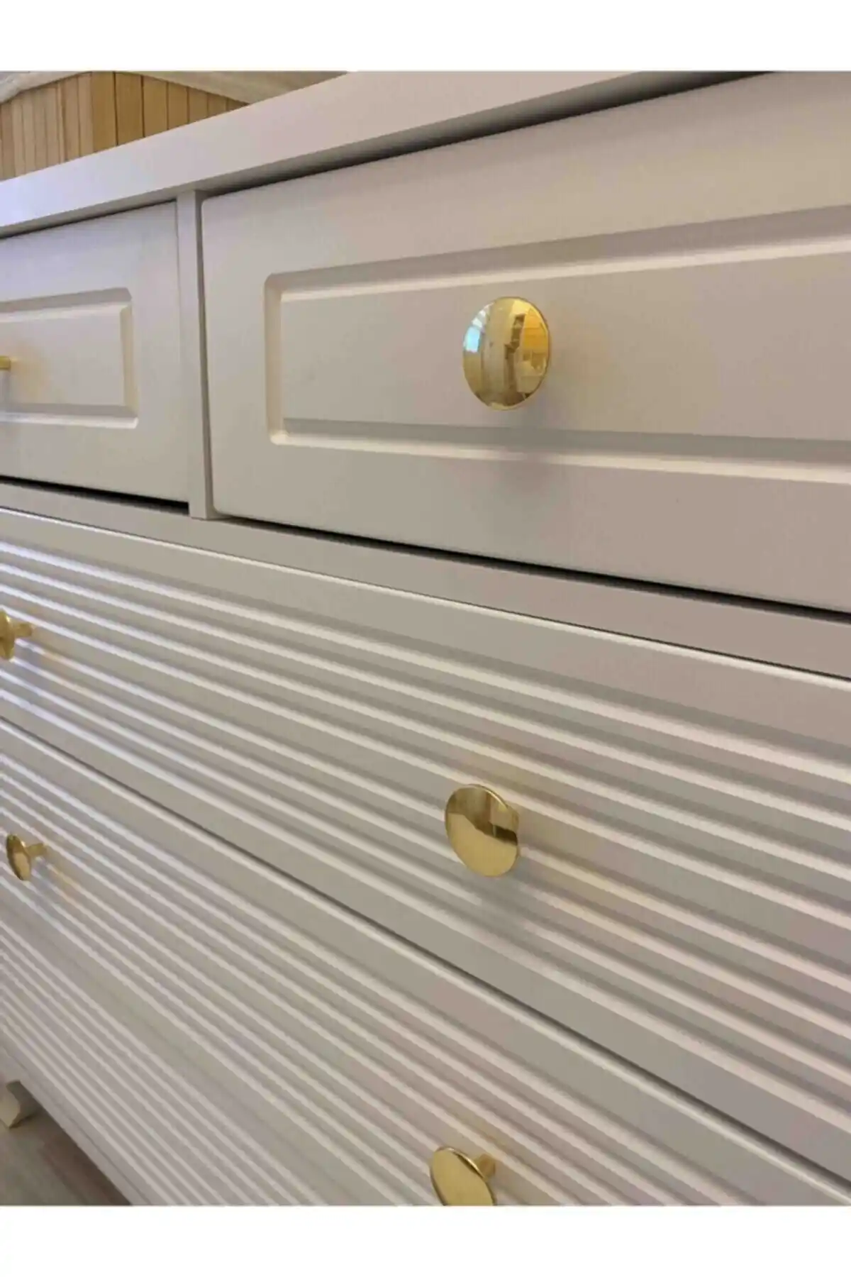 HİLAL AKS 5 Adet Altın Sarısı Mantar Düğme Mobilya Kulpları Modern Tasarım