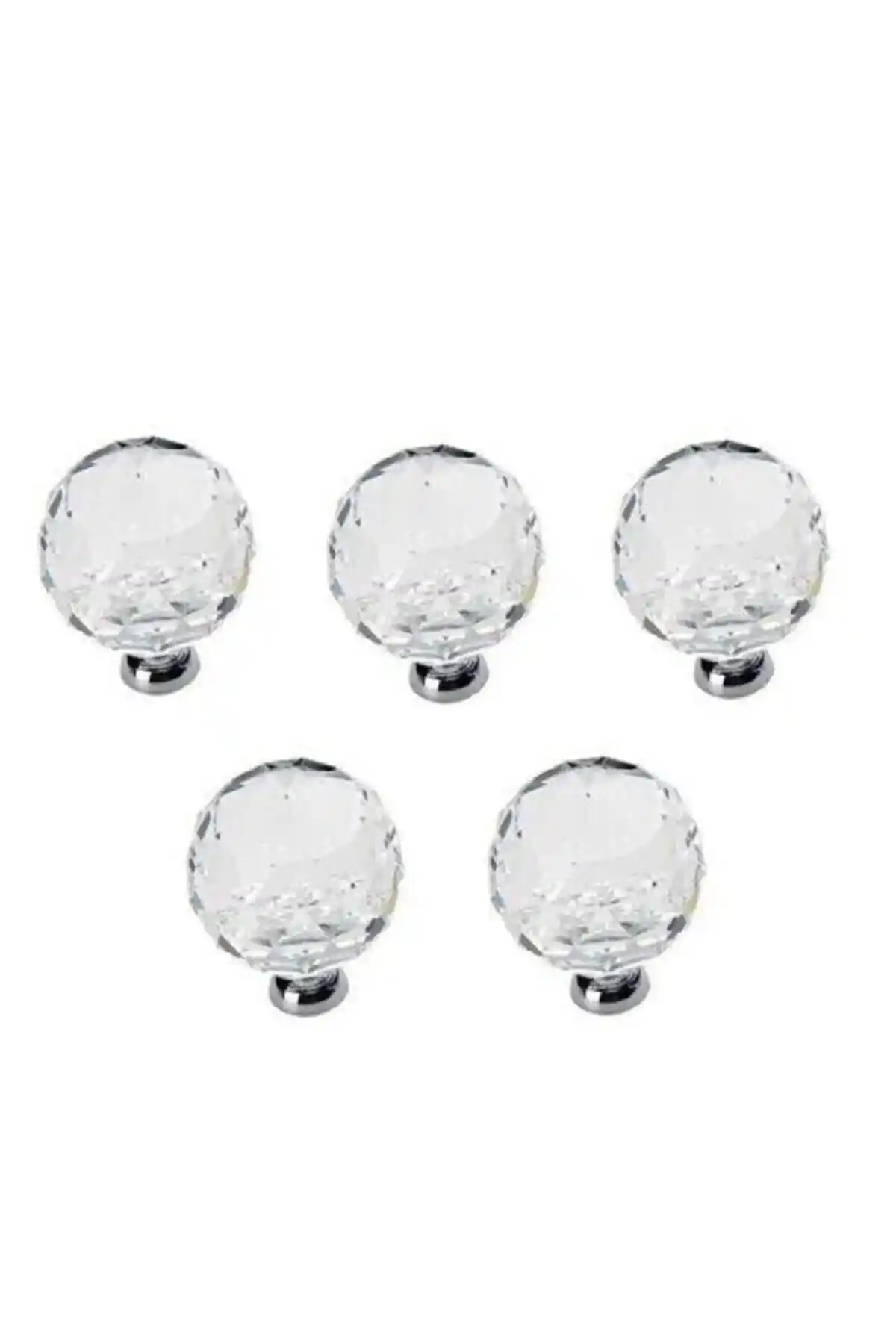 HİLAL AKS 5 Adet Kristal Düğme Seti Modern ve Dayanıklı Mobilya Aksesuarları