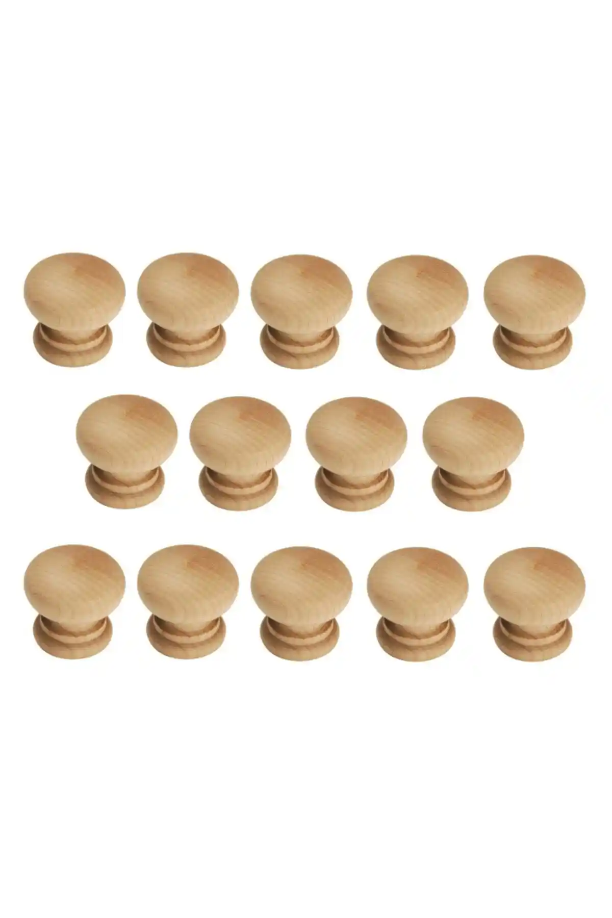 Kralkulp Doğal Gürgen Ahşap Mobilya Kulpü 14 Adet Sade ve Dayanıklı Tasarım