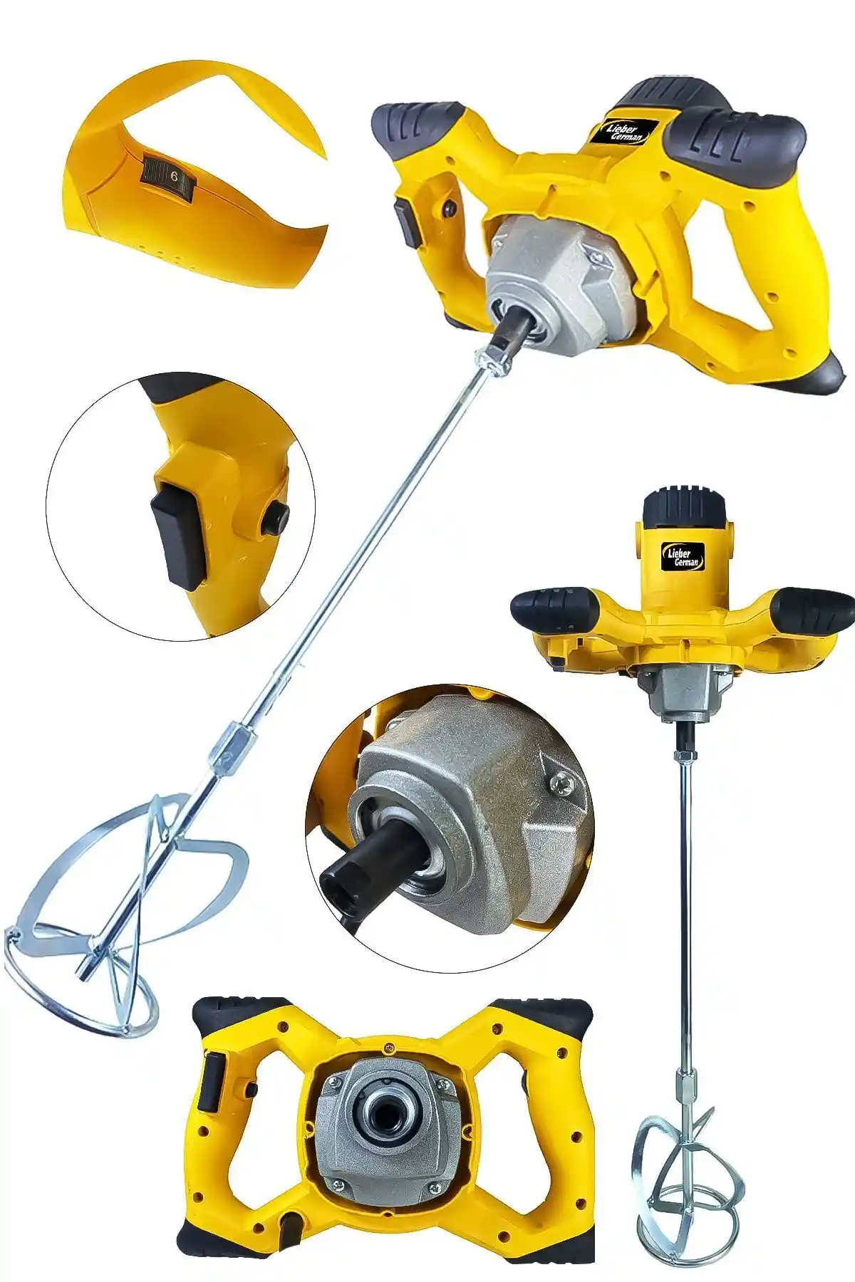 Lieber Alman Pro 2400 Watt Bakır Sargılı Elektrikli Alçı Boya ve Harç Mikseri