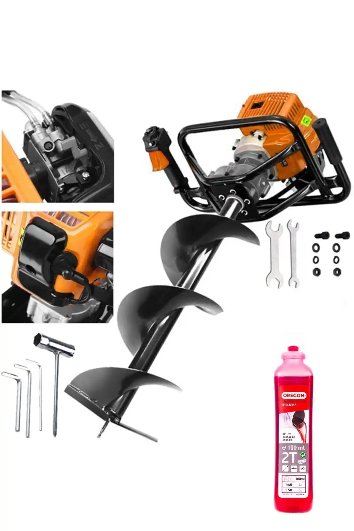 Lieber Alman T5980 150mm delme ucu ile güçlü benzinli toprak delme makinesi