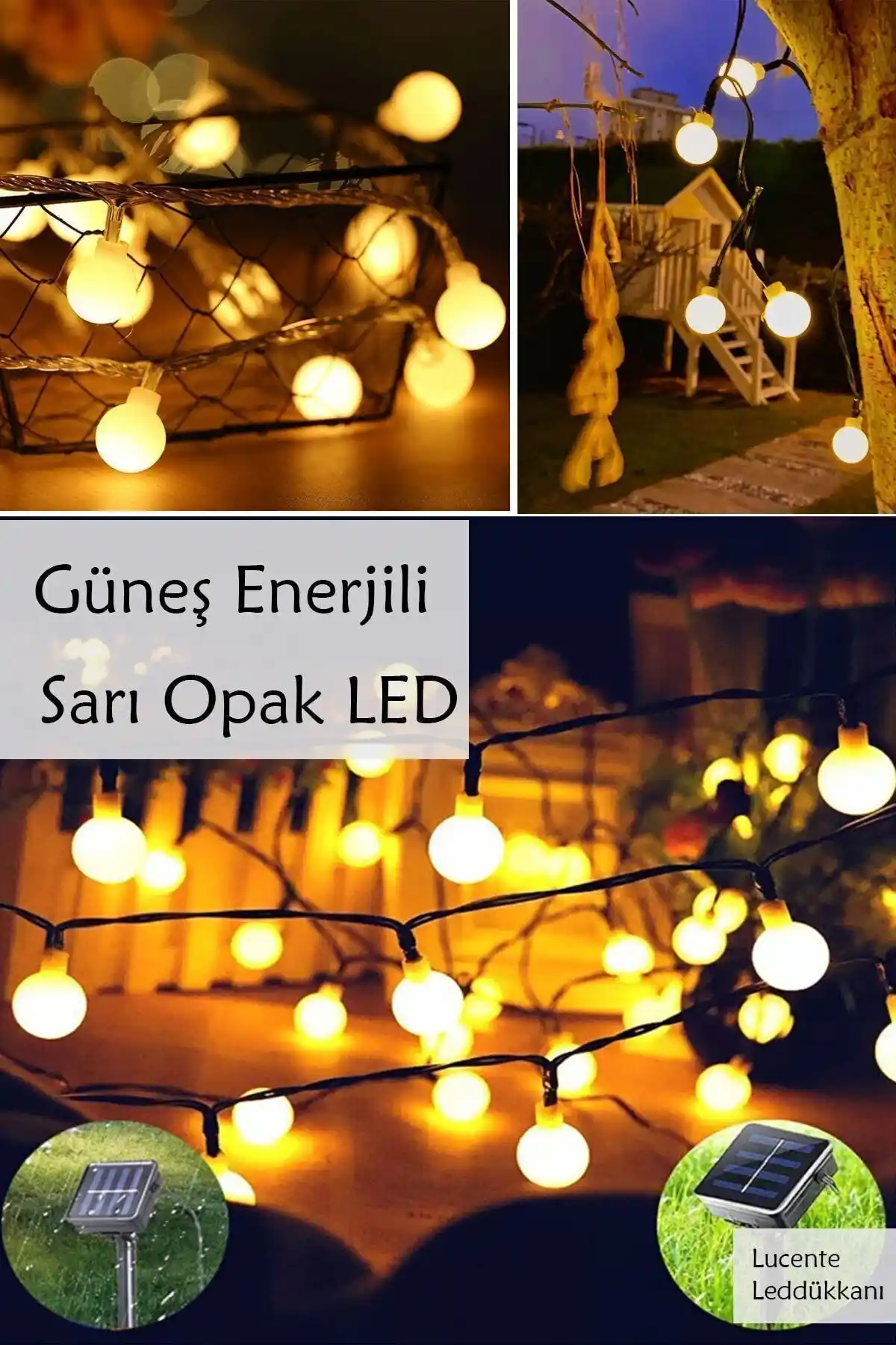 Lucente Leddükkanı 50 LED Güneş Enerjili Dış Mekan Aydınlatma Sistemi