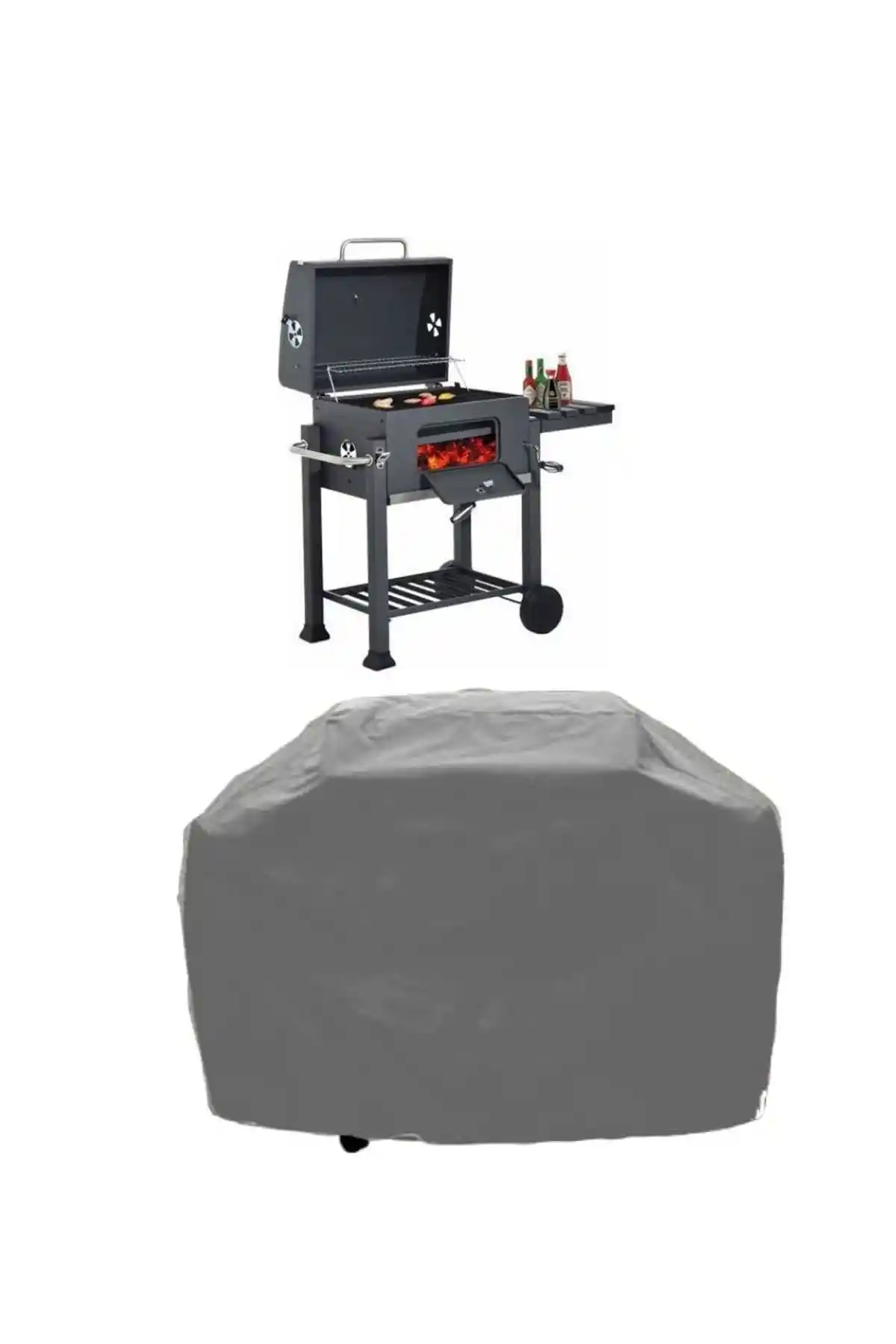 Memphis Kömürlü Mangal Koruyucu Kılıfı Dayanıklı ve Su Geçirmez Bahçe Aksesuarı