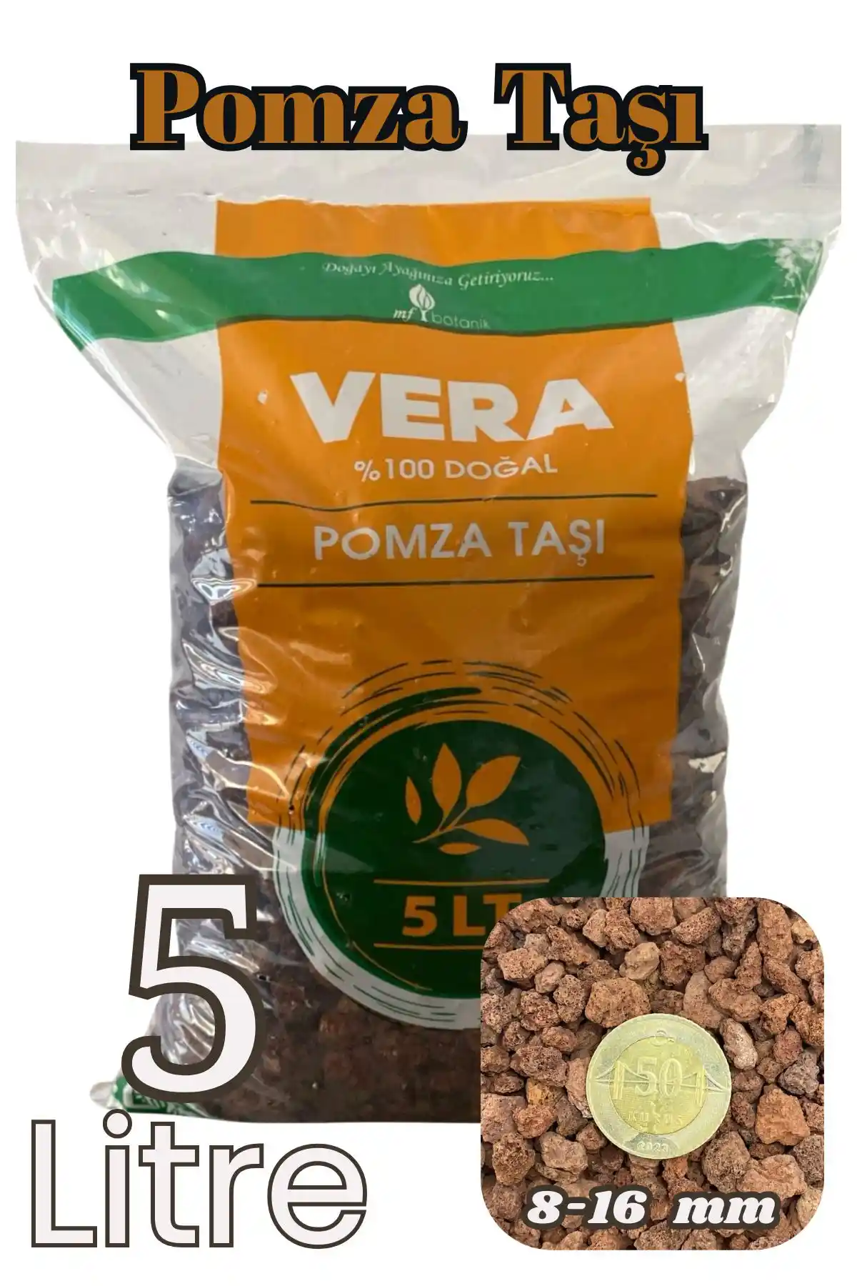 MF Botanik Kırmızı Pomza Taşı 8-16 mm doğal ve estetik bitki bakım çözümü