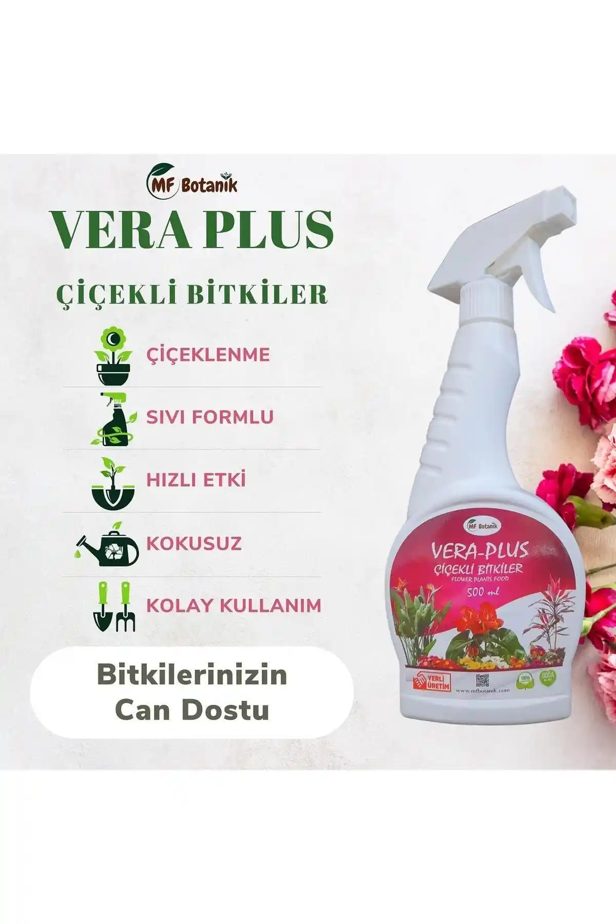 MF Botanik VERA-PLUS Çiçekli Bitkiler İçin Özel Sıvı Yaprak Gübreleri Ürün Özellikleri