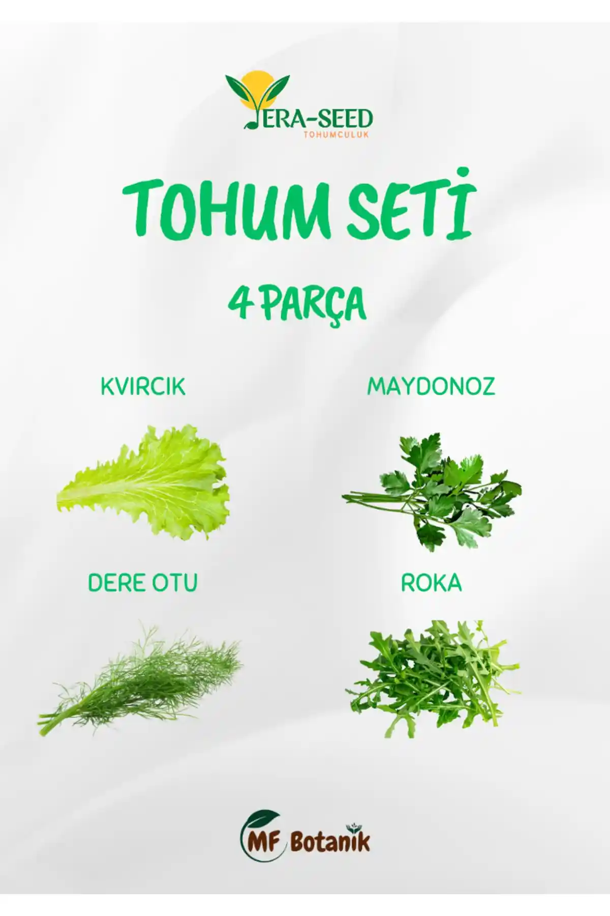 MF Botanik Vera-seed Yeşillik Tohum Seti ile Sağlıklı ve Taze Yeşillikler Yetiştirin