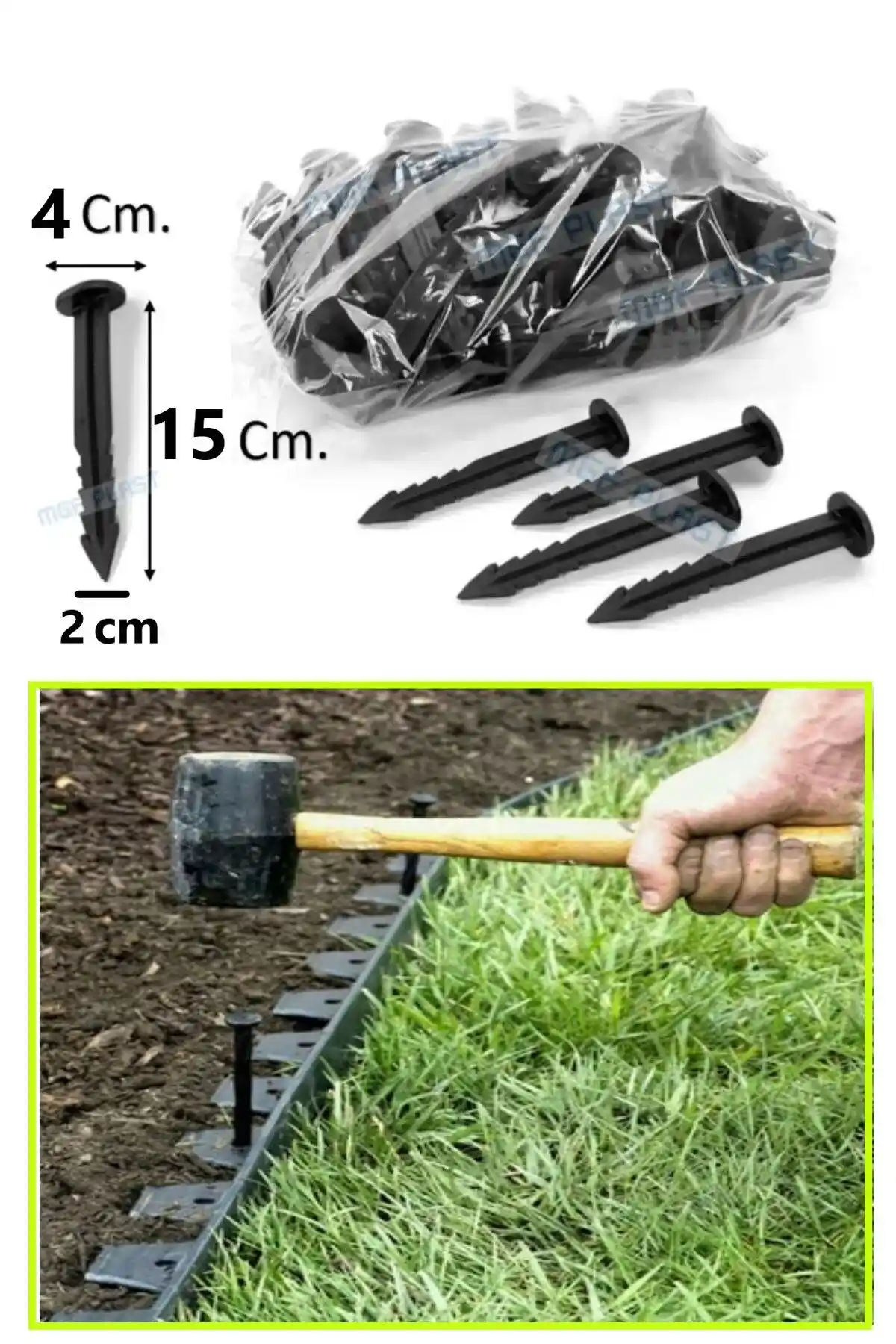 MGF PLAST Çim Ayırıcı Kazığı Bahçe Düzenlemede Pratik ve Dayanıklı Çözüm