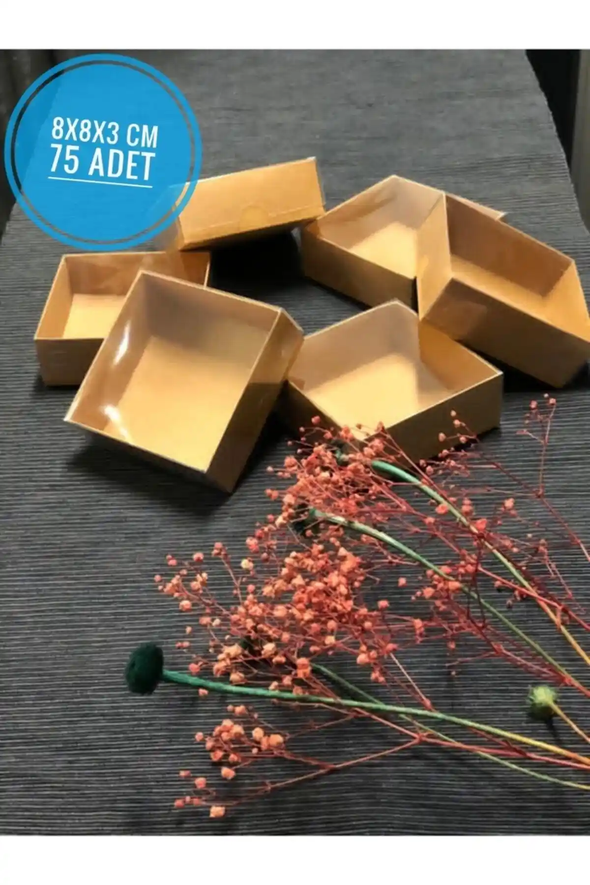 Modern Box 75 Adet Asetat Kapaklı Kraft Kutularıyla Şık ve Dayanıklı Hediye Sunumu