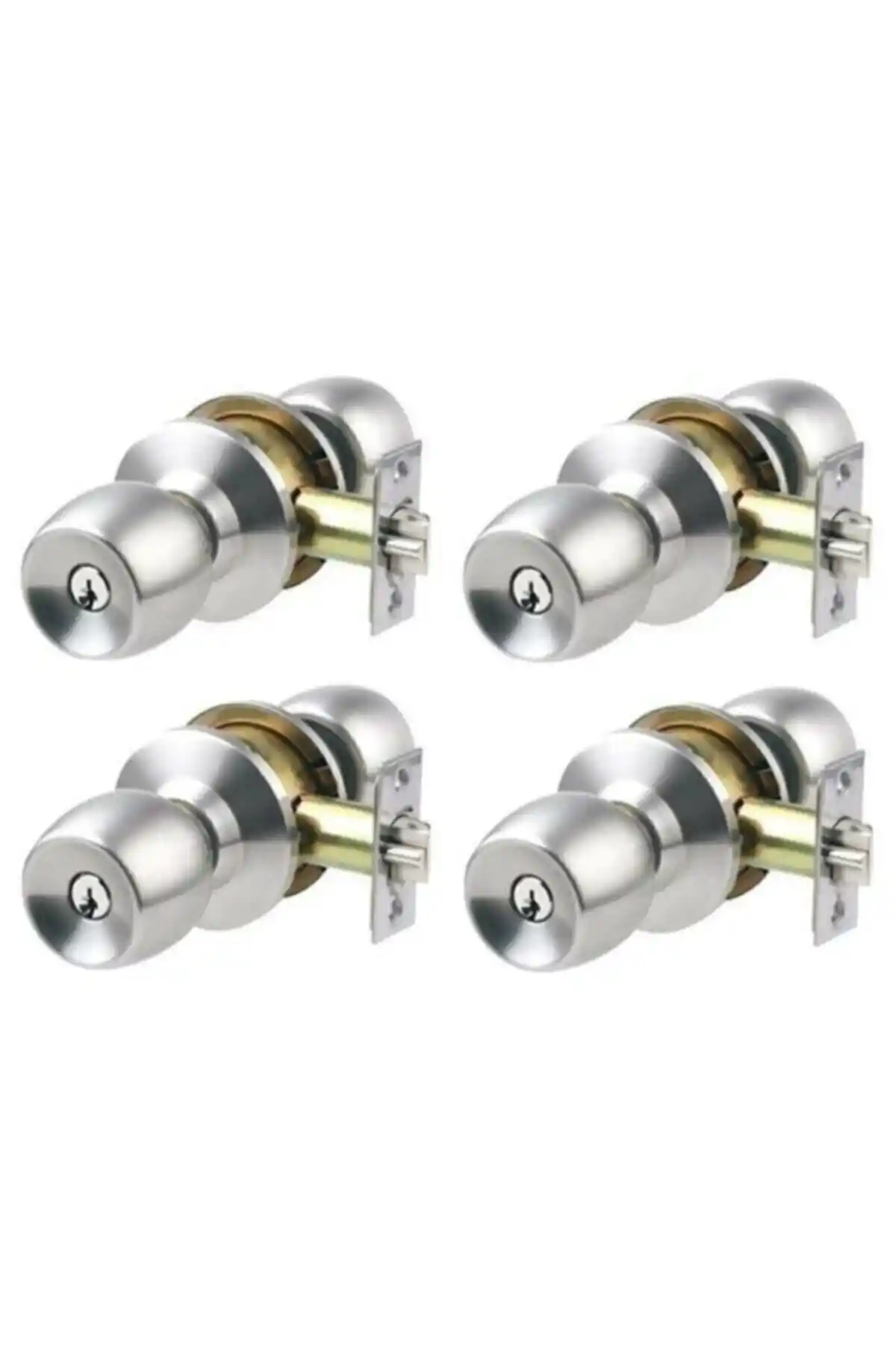 MOONSHOP 4'lü Otel Tipi Topuzlu Kapı Kolu Kilidi Seti Güvenlik ve Estetiğin Birleşimi