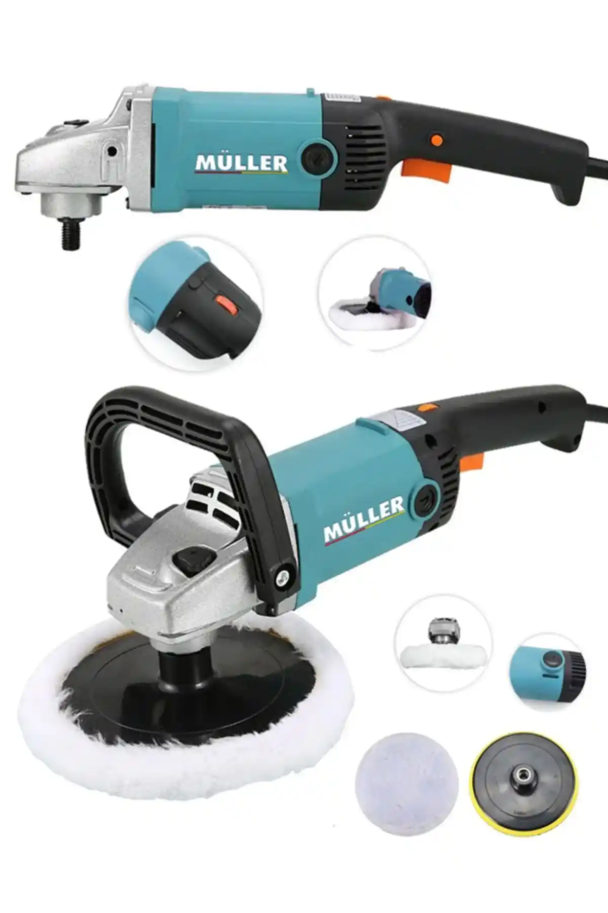 Müller Alman 4500 Watt Polisaj Makinesi Profesyonel Kullanım İçin Dayanıklı ve Güçlü