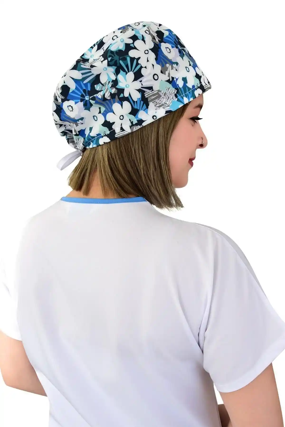 Nur Ortopedi Unisex Beyaz Papatya Desenli Medikal Bone Hastane ve Cerrahi Kullanımı