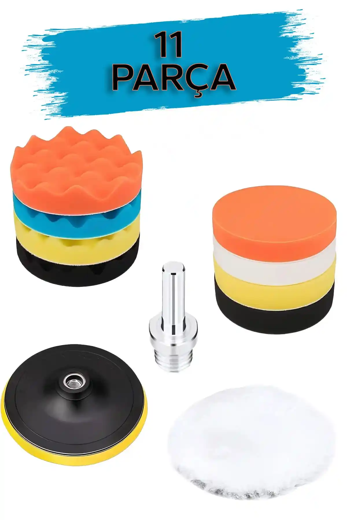 Otomobil Parlatma ve Cila Seti 11 Parça Geniş Yüzey Uygun Profesyonel Kullanım