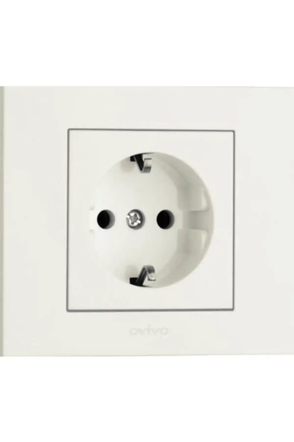 OVİVO Grano Beyaz Topraklı Priz Çerçevesi Güvenli ve Estetik Elektrik Çözümü