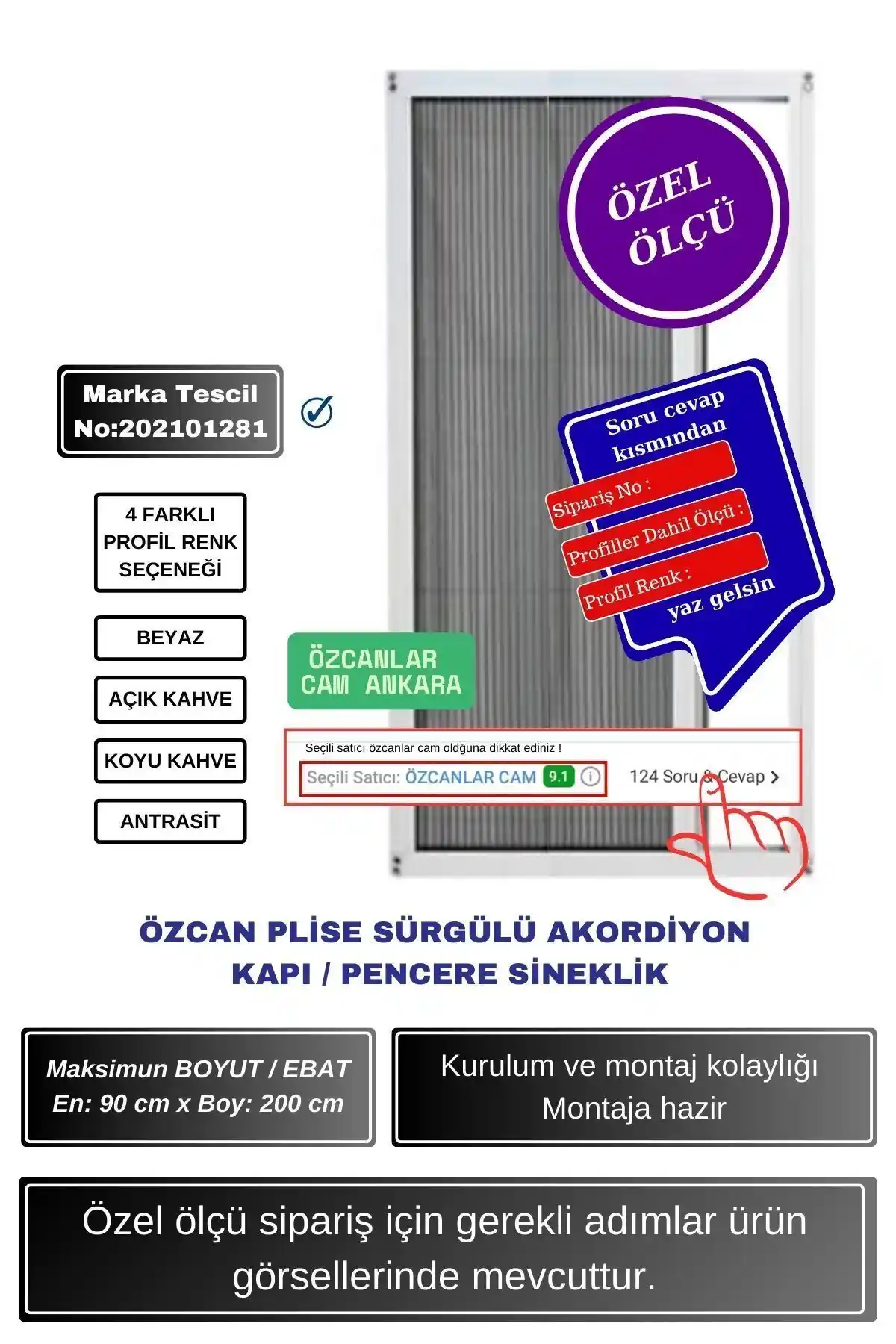 ÖZCAN Plise Pileli Sürgülü Sineklik: Kolay Montajlı, Estetik ve Dayanıklı Çözüm