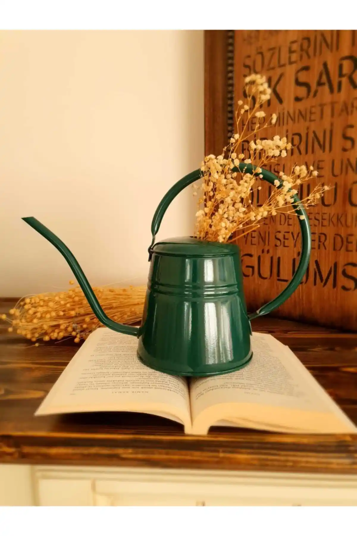 Panoramas Home Sulak Vazo Yeşil Renkli Galvanizli Dayanıklı Dekoratif Ürün