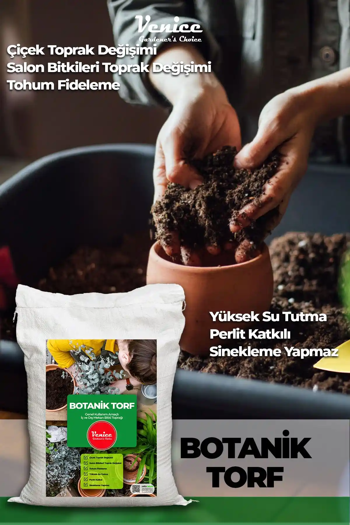 Patika Botanik 20 Lt İthal Kına Torfu Dış ve İç Mekan Bitki Yetiştiriciliği İçin Güvenilir Toprak Çözümü