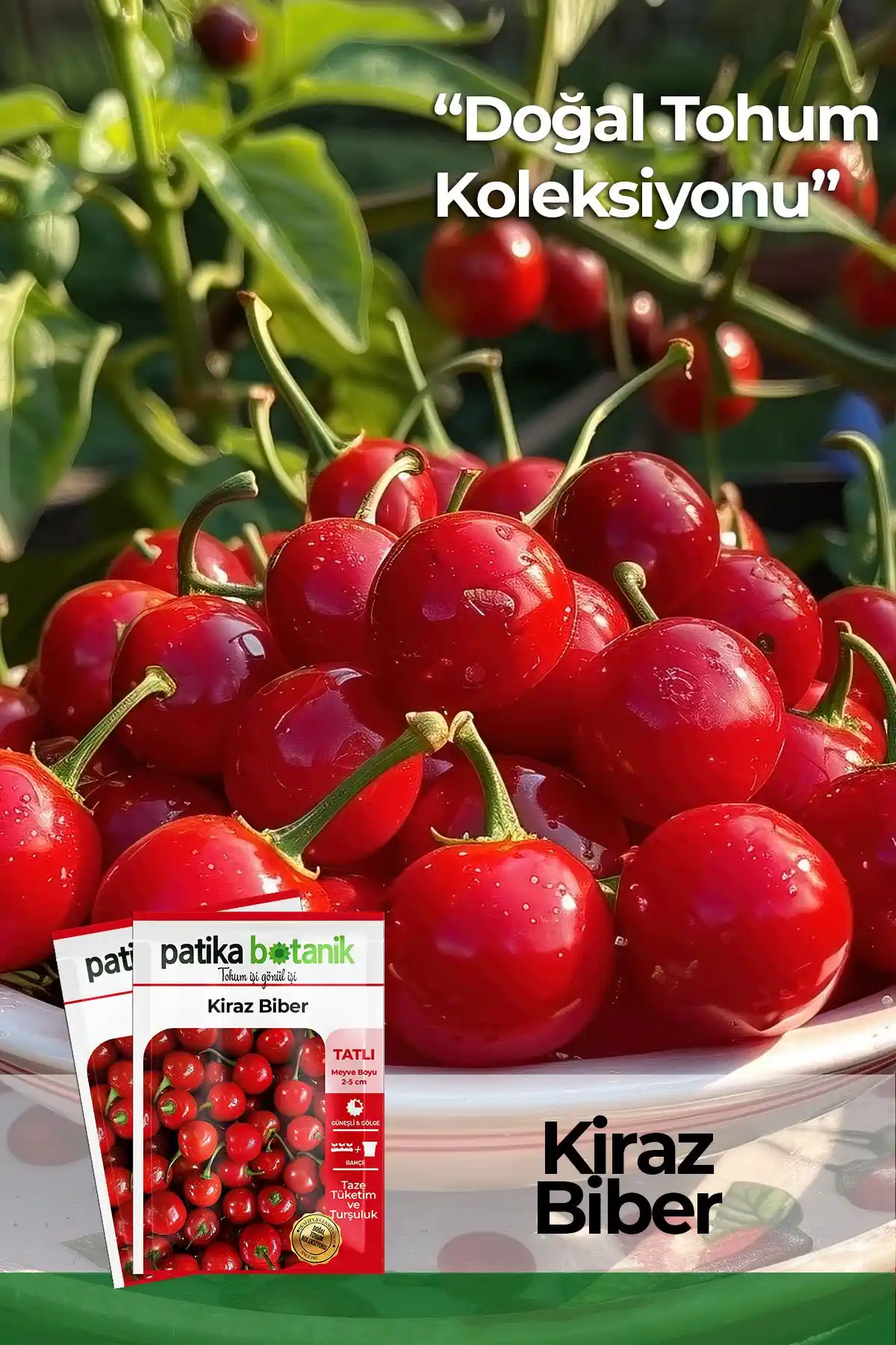 Patika Botanik Kiraz Biber Tohumu 200 Adet, Yüksek Verim ve Estetik Görünüm Sağlar